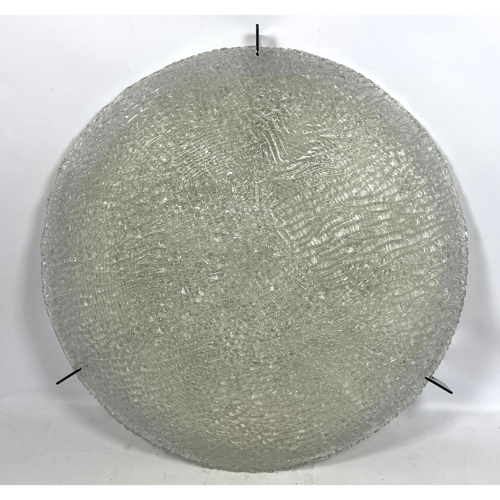 Very large Limburg Murano hand blown clear glass flush-mount light fixture, vintage. Kaiser Luechten (1 of 10)