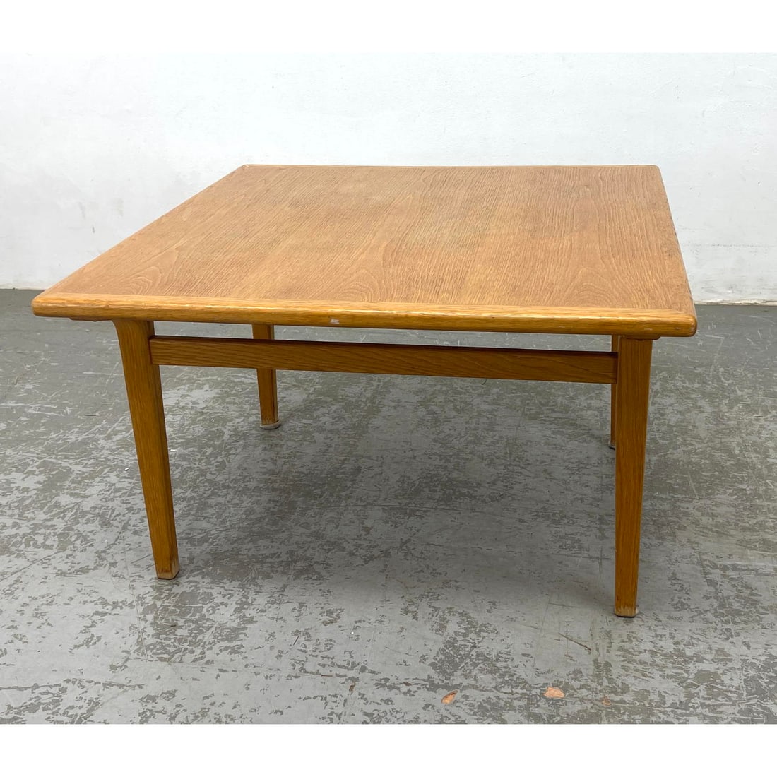 KNOLL Oak Square Side End Table. Banded Top. Knoll label (1 of 8)