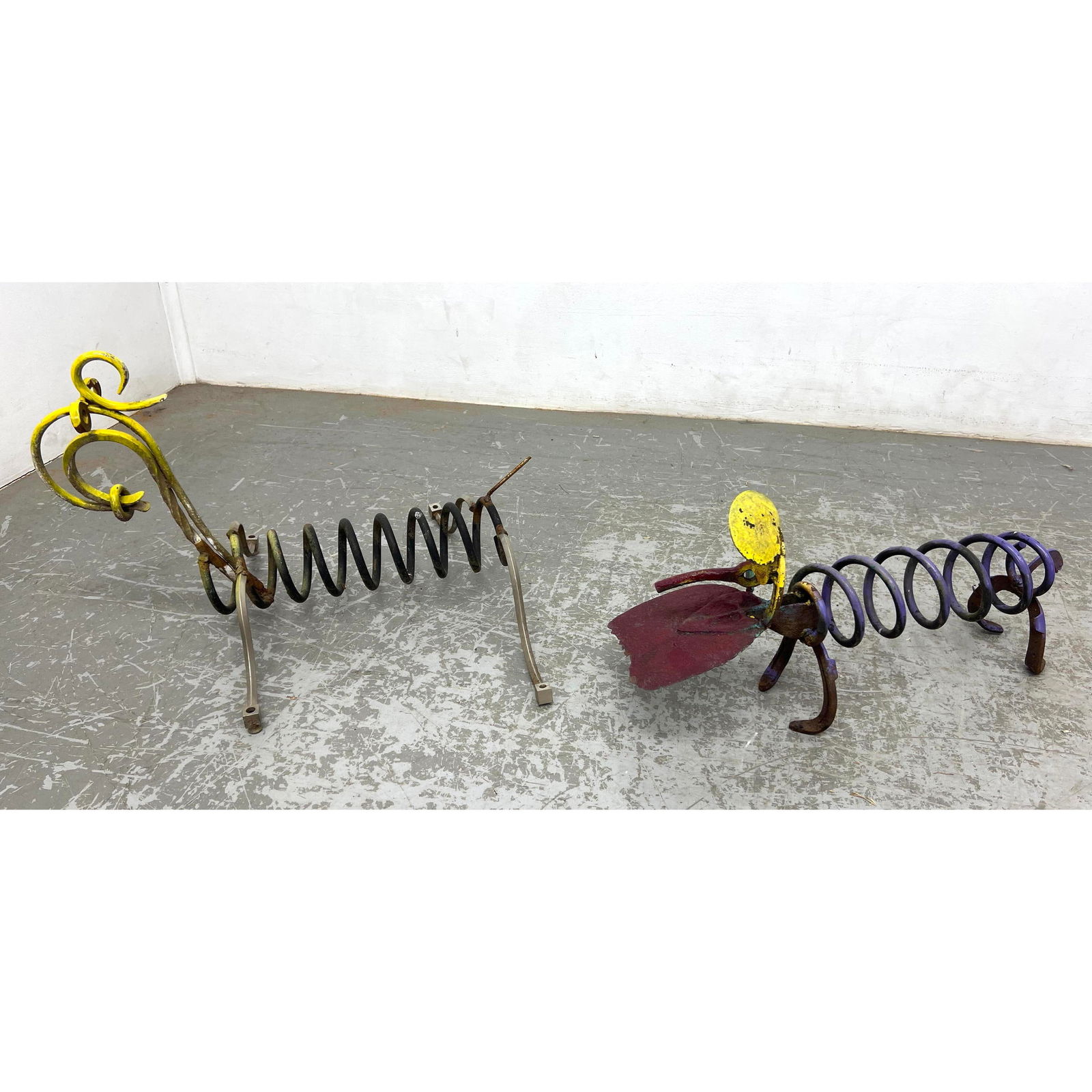 2pc Found Object Welded Metal Dog Creature Sculptures. Steampunk with a Whimsical Humor. Assorted Me (1 of 7)