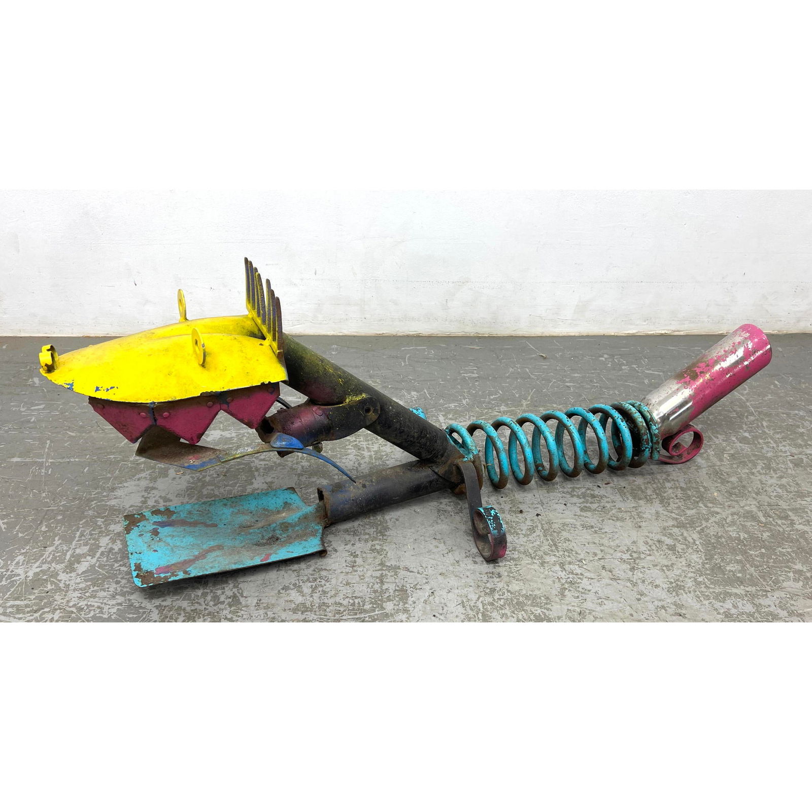 Found Object Welded Metal Shovel snake Sculpture. Steampunk with a Whimsical Humor. Assorted Metal E (1 of 4)