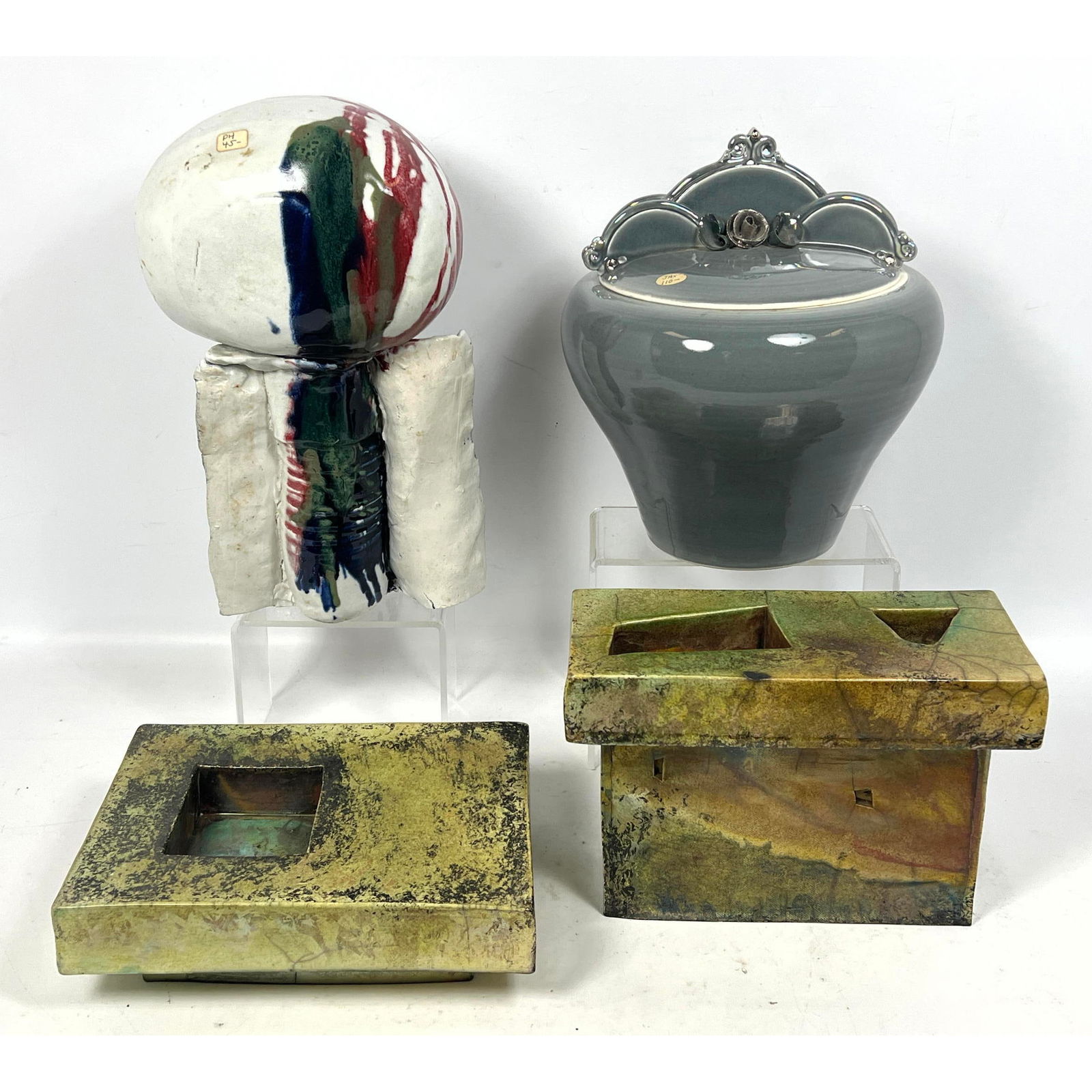 4pcs Studio Pottery Vases and Planters NEW Old Store Stock stored from Closed Craft Gallery. Eileen (1 of 20)