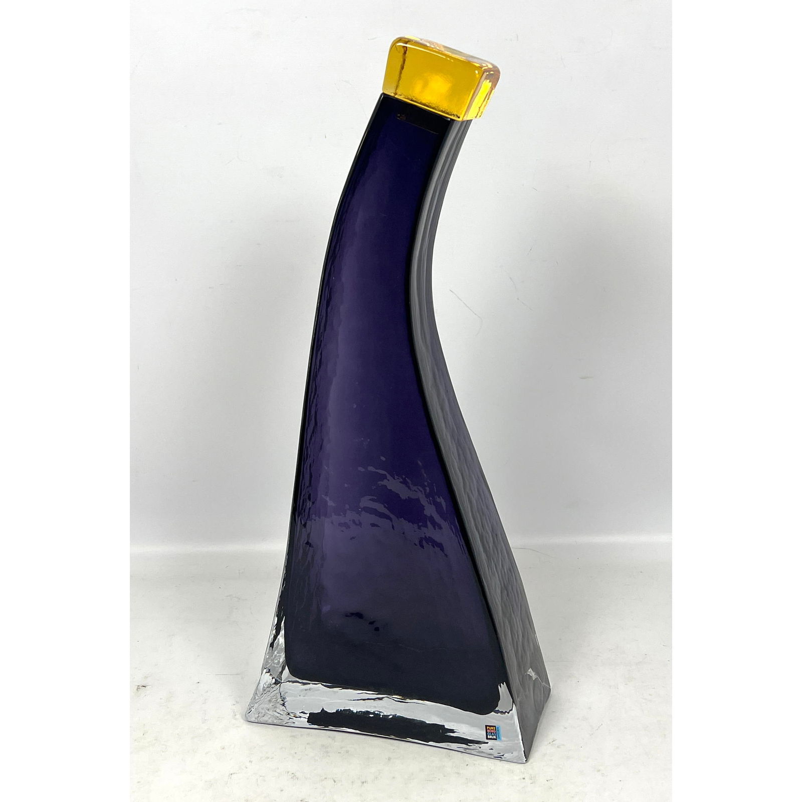 M HENNIX for PUKESBERG, Sweden Glass Stopper Bottle. Cased Glass. '91. NEW Old Store Stock stored fr (1 of 11)