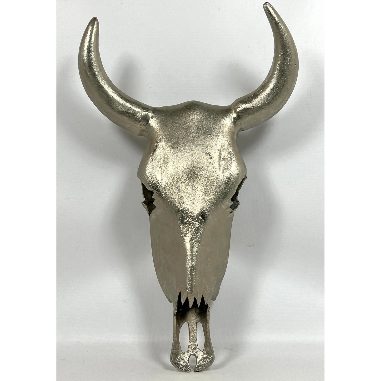 Aluminum Steer head. Wall sculpture.: Aluminum Steer head. Wall sculpture. Dimensions: Height: 22 inches, Width: 13.5 inches, Depth: 6.5 inches. --- - We offer curbside delivery for most items to NYC, Manhattan, Close Brooklyn, Hoboken ab