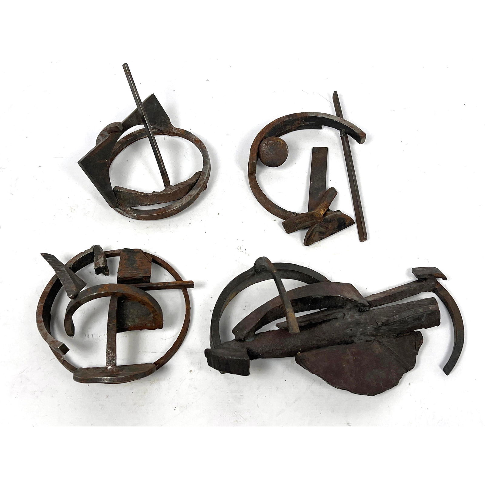 4pcs Found objects mini sculptures. welded steel. (1 of 14)