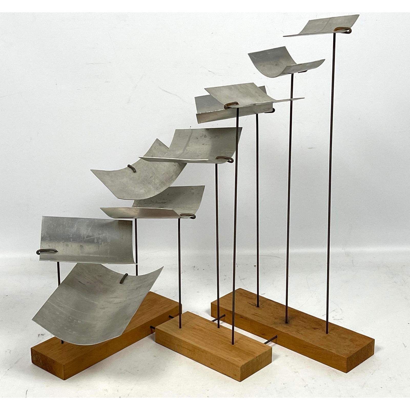 Mid Century Modern Table sculpture. Possibly a maquette for Fountain. Metal and wood. (1 of 10)