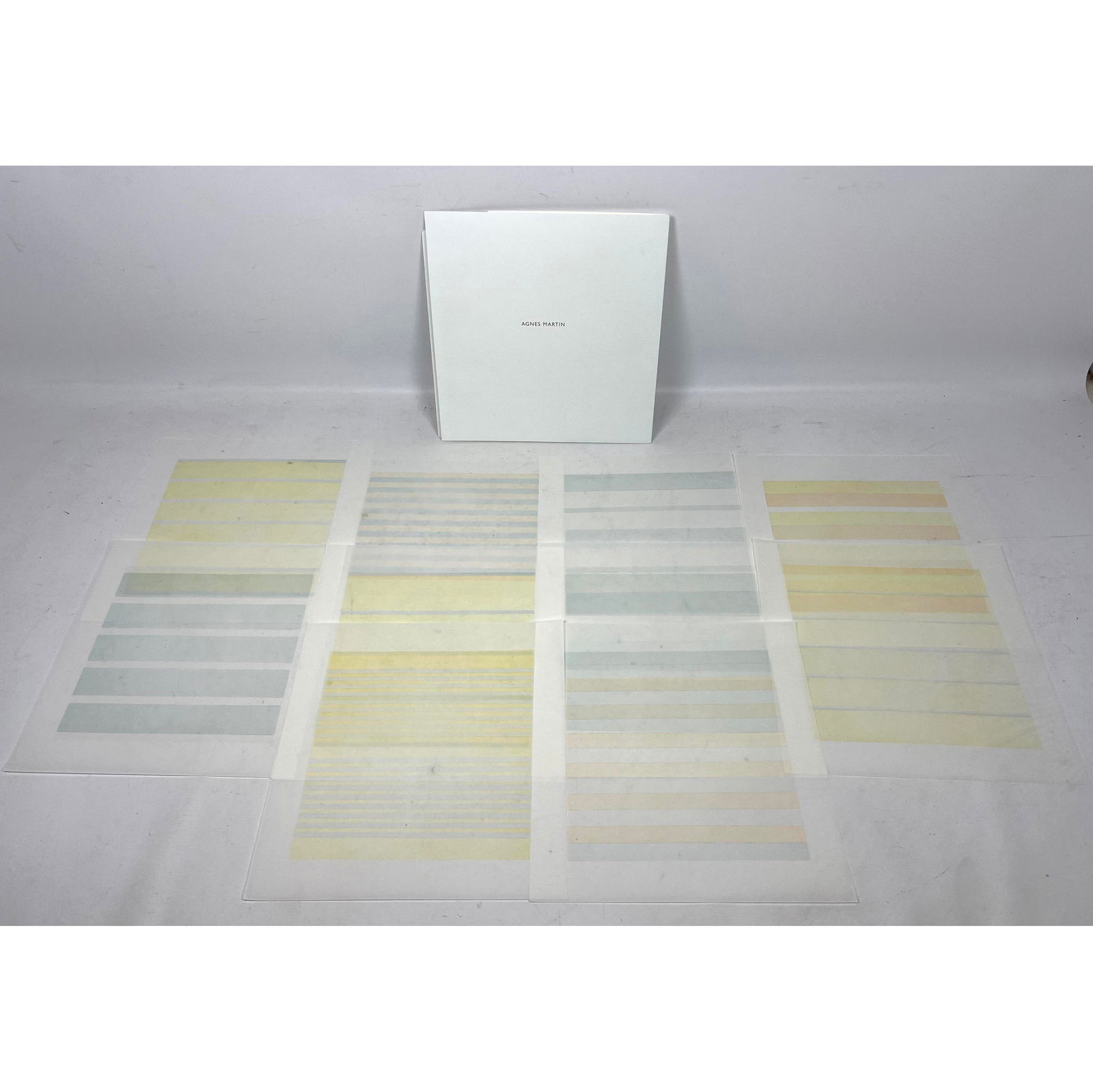 10pcs AGNUS MARTIN Prints on Vellum with Original Folder. (1 of 14)