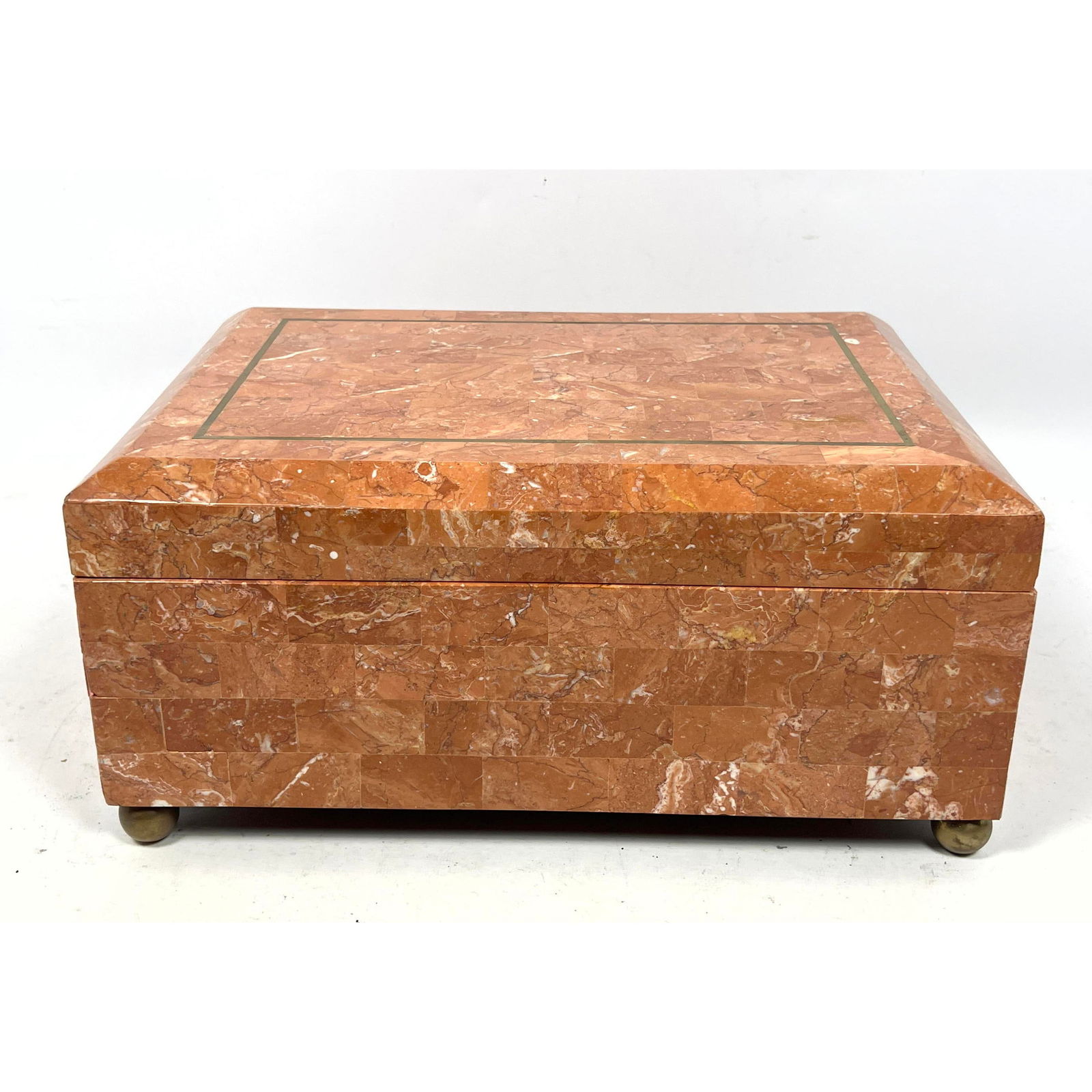 Maitland Smith Marble Tesserae Hinged Lid Box. Lined. Not marked. (1 of 14)