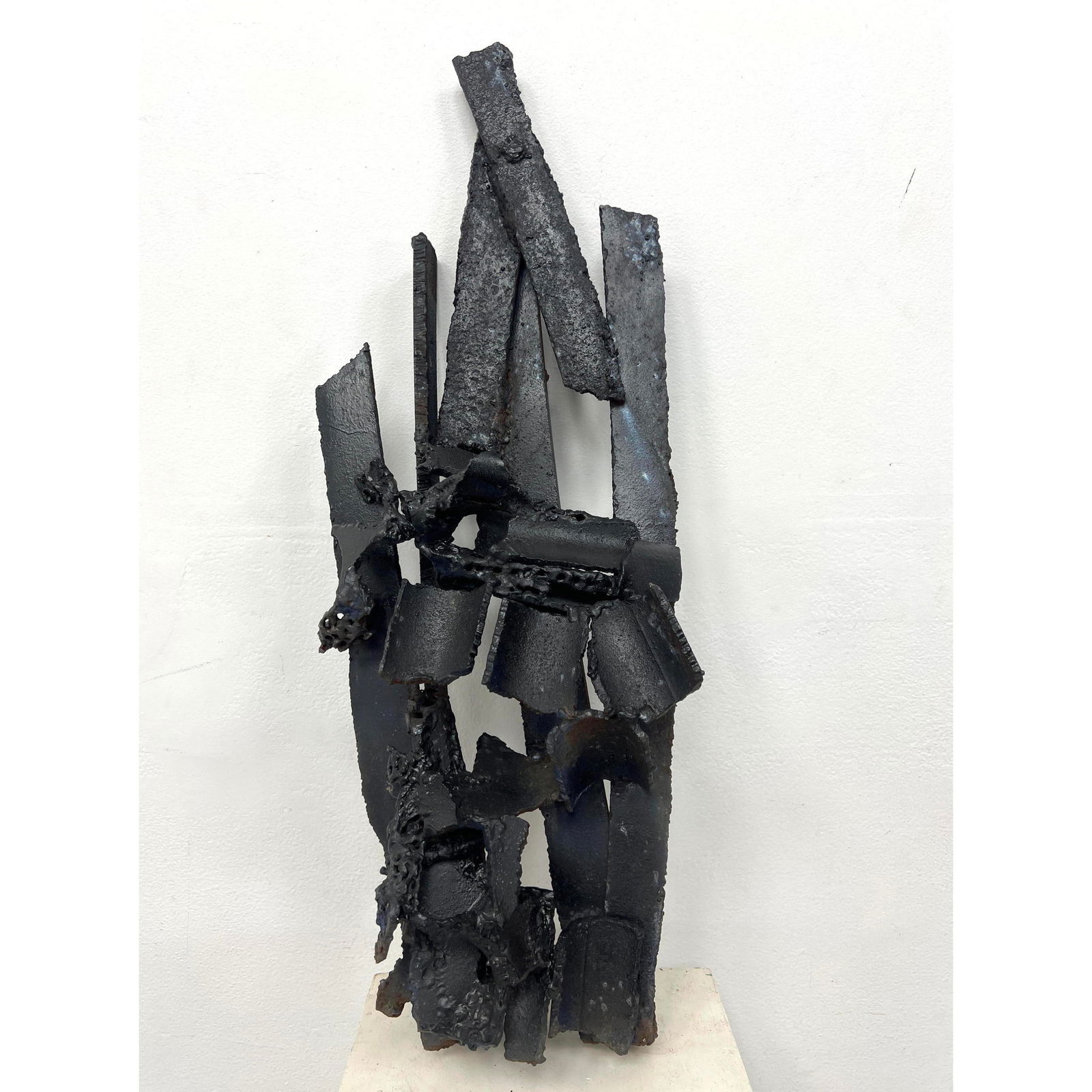 Brutalist Welded Iron Modernist Abstract Sculpture. Raw. Probably to be hung Pictured leaning agains (1 of 7)