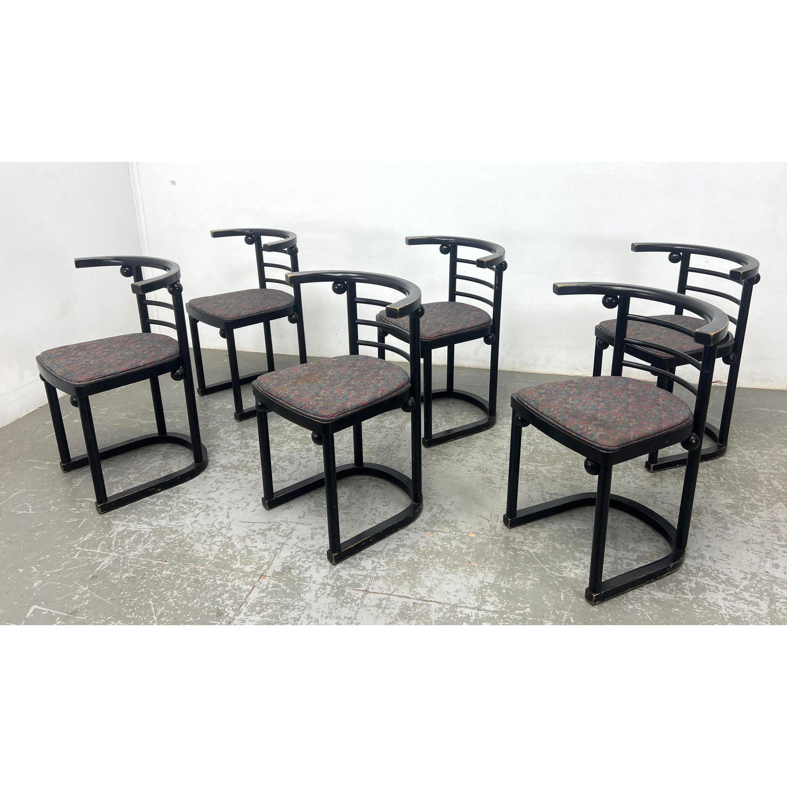 Set 6 Josef Hoffmann Fledermaus Dining Chairs Secessionist Style (1 of 15)