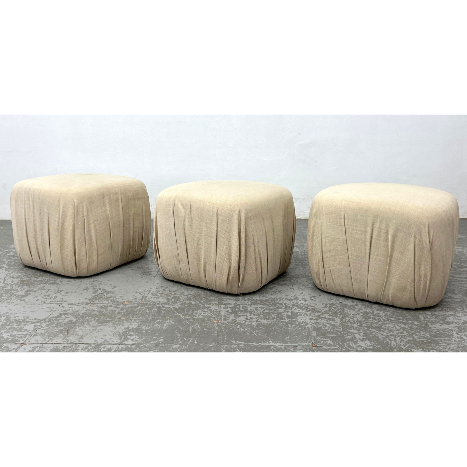 Decorator Springer Style Pouf Stools Ottomans made by Precedent. Labels (1 of 10)