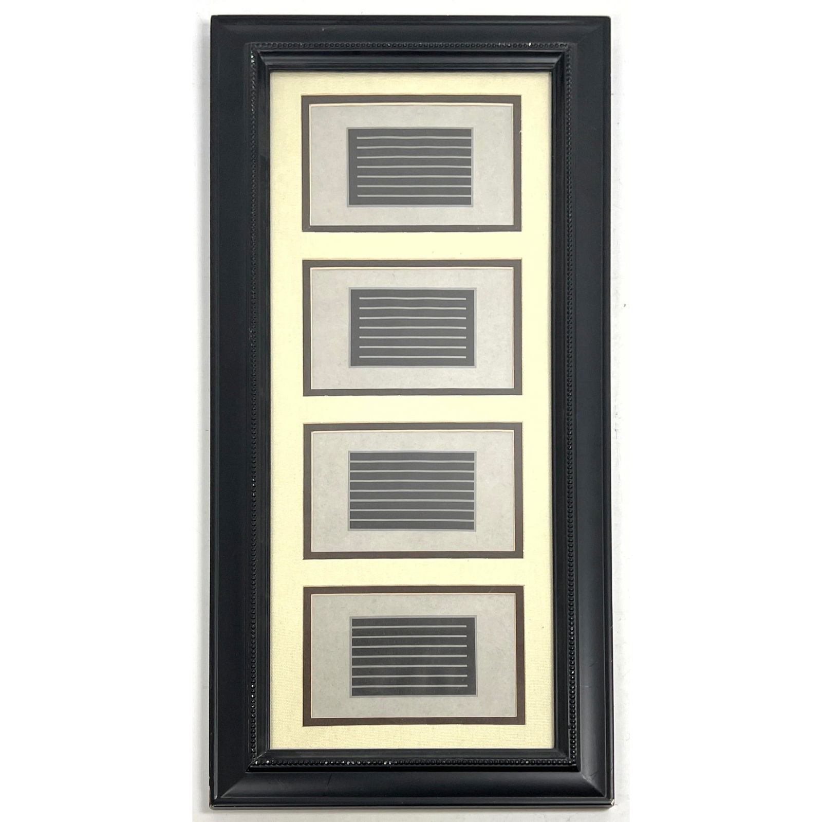 Donald Judd The Last Editions 1994 4 piece miniature prints on Vellum. Marked on back from Brook Ale: Donald Judd The Last Editions 1994 4 piece miniature prints on Vellum. Marked on back from Brook Alexander Gallery Dimensions: Frame Height: 23 inches, Frame Width: 11 inches. - Image Size: Image Heig