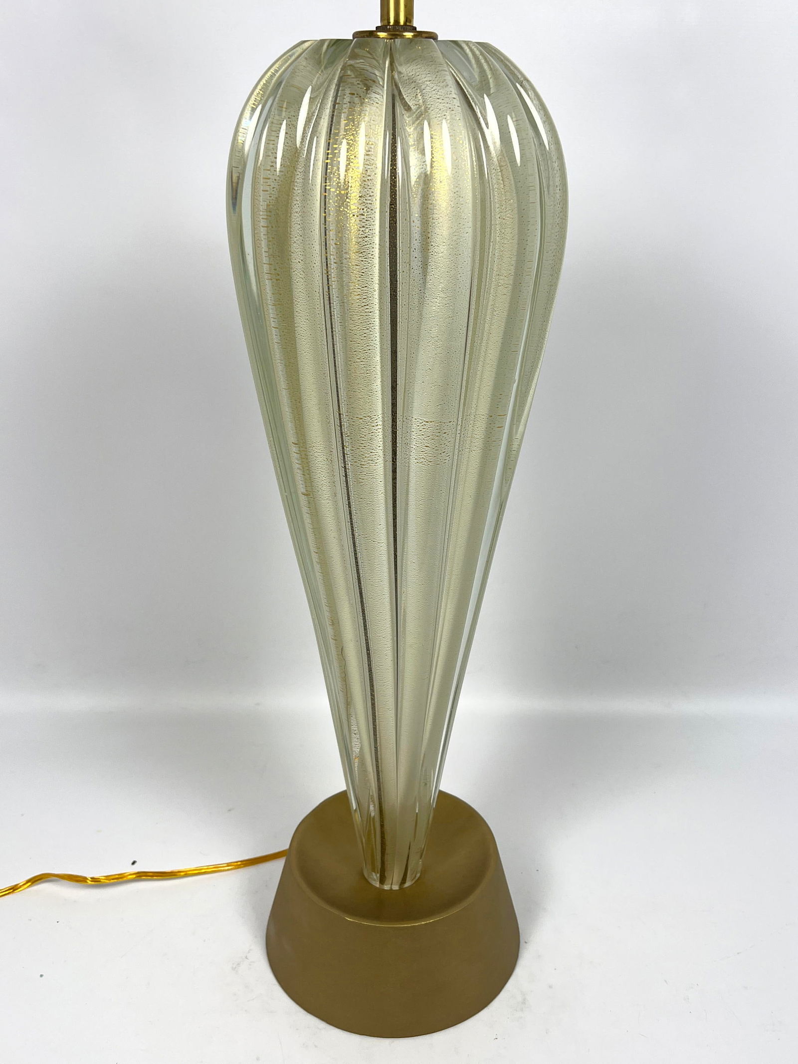 Venetian Murano Art Glass Inverted Teardrop Table Lamp. Modernist Lighting. Ribbed Glass Form. (1 of 12)