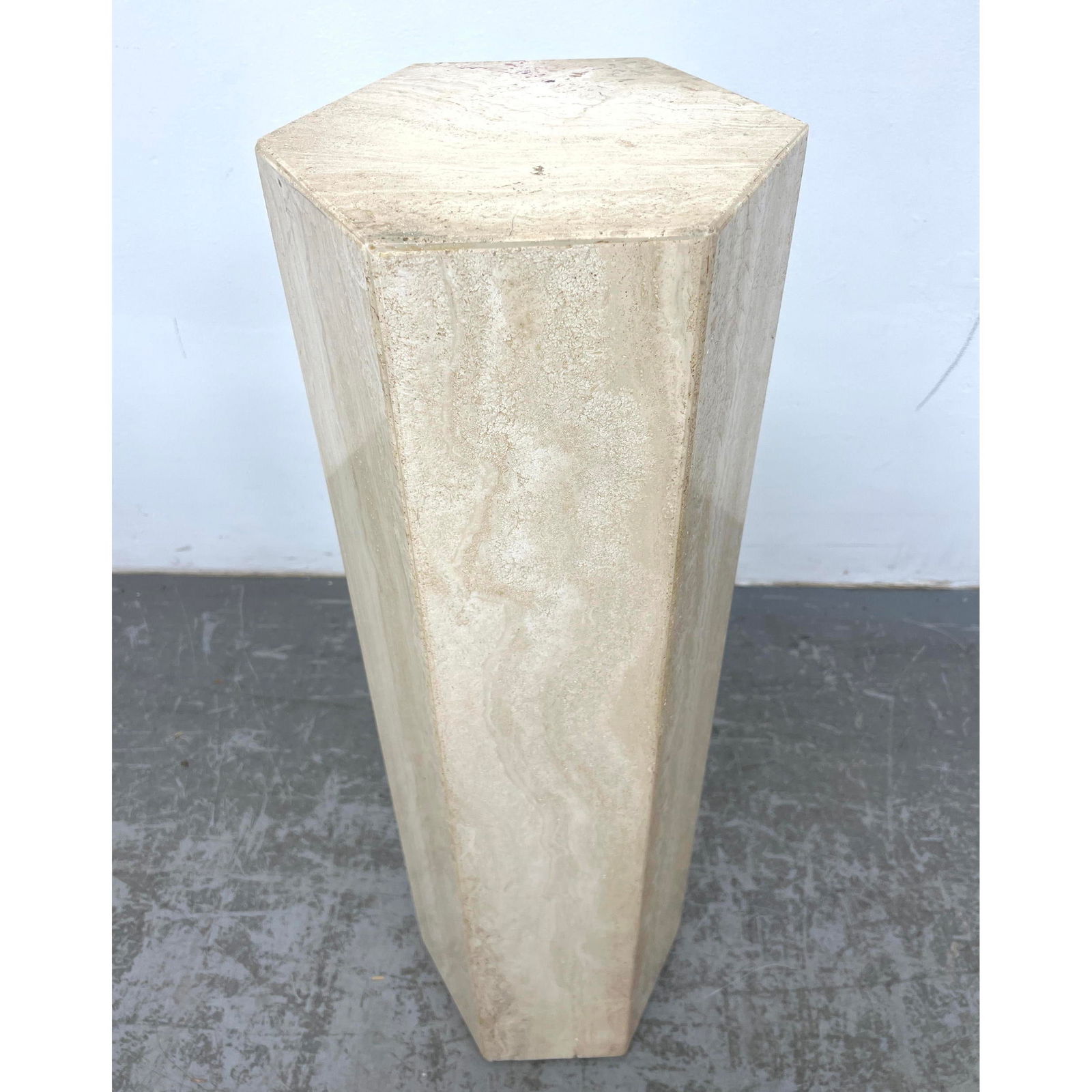 Travertine Pedestal Hexagon shaped. (1 of 12)