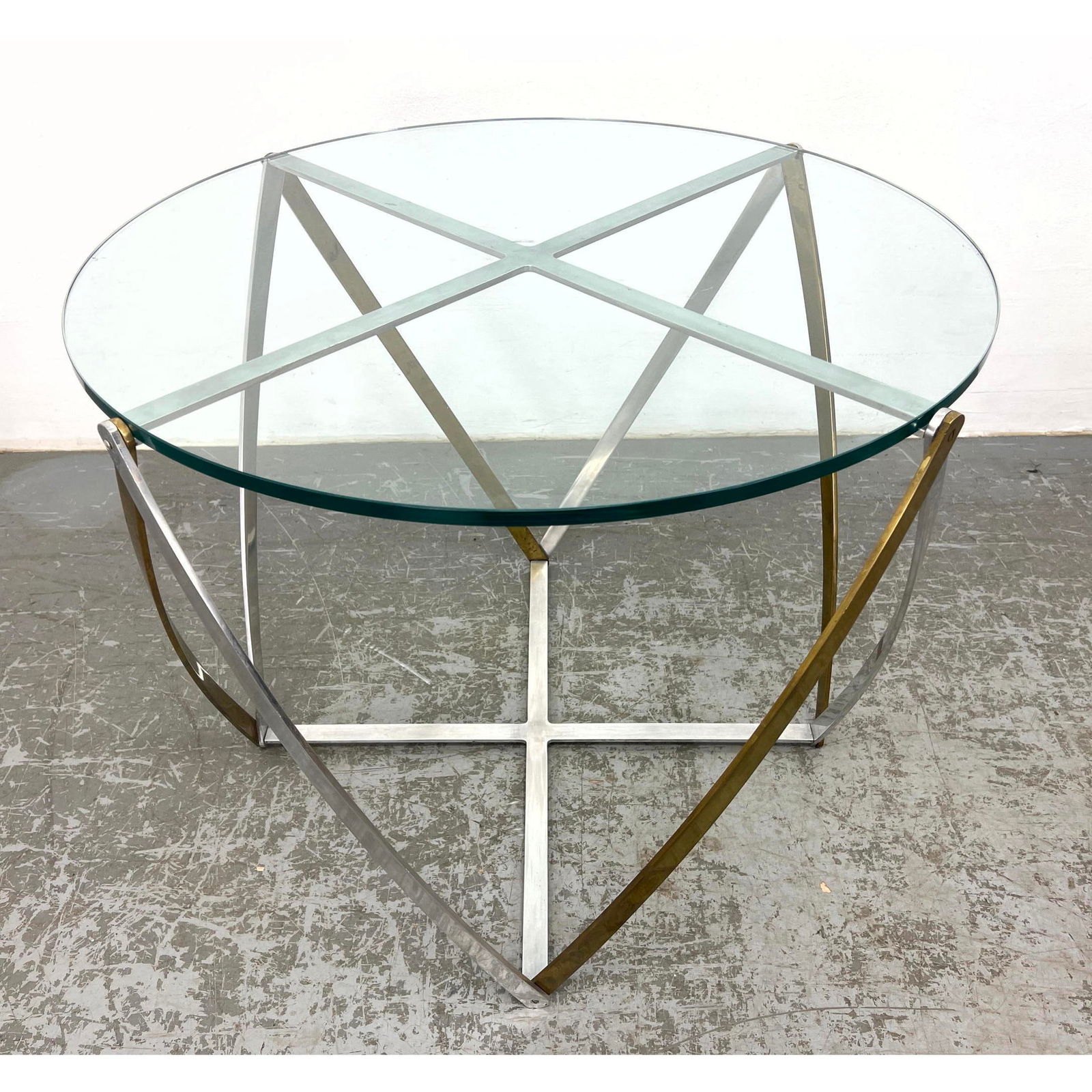John Vesey Brass and Brushed Aluminum Occasional Table (1 of 8)