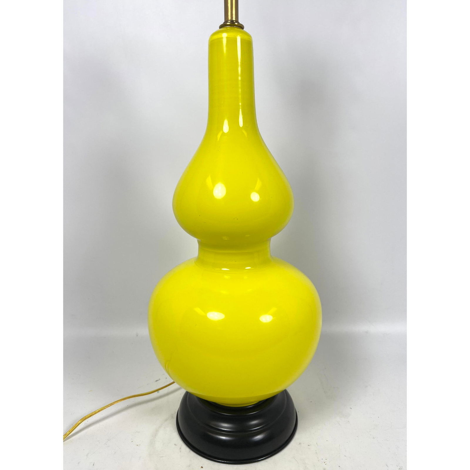 Bright Yellow Corseted form Glass Table Lamp. (1 of 9)