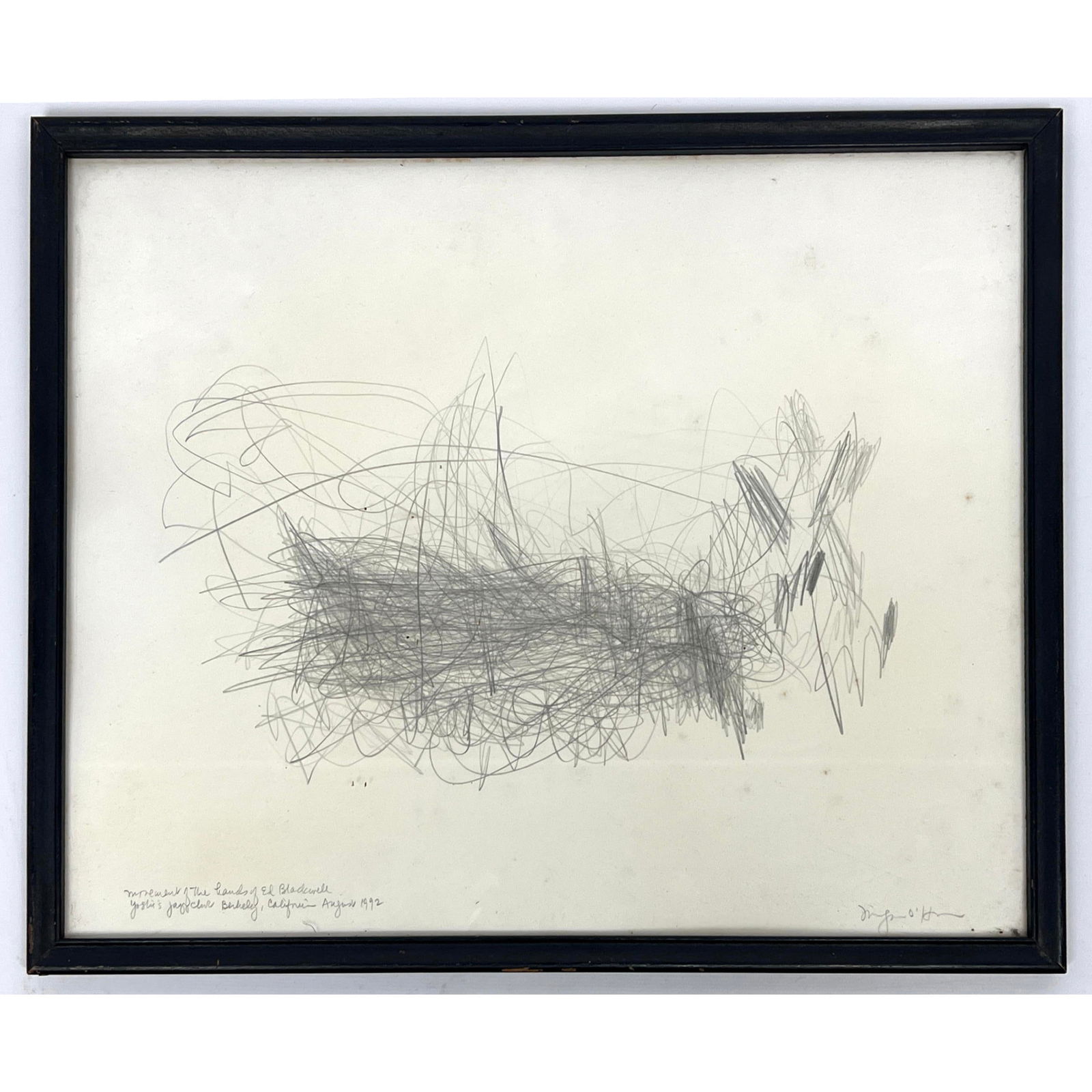 MORGAN O'HARA Pencil Drawing of Hand Movement. "Live Transmissions" Series. See detailed photos for (1 of 8)