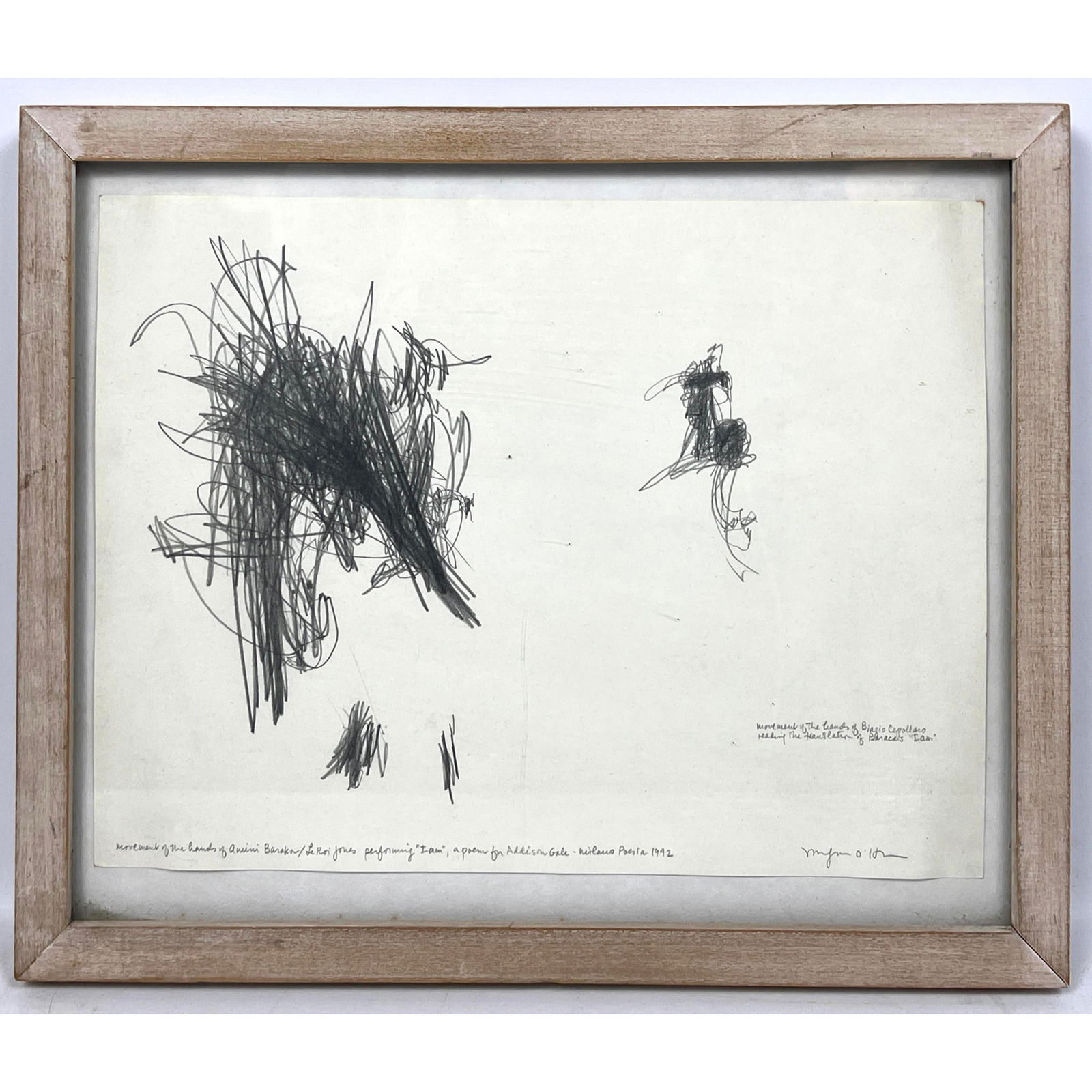 MORGAN O'HARA Pencil Drawings of Hand Movement. "Live Transmissions" Series. See detailed photos for (1 of 9)