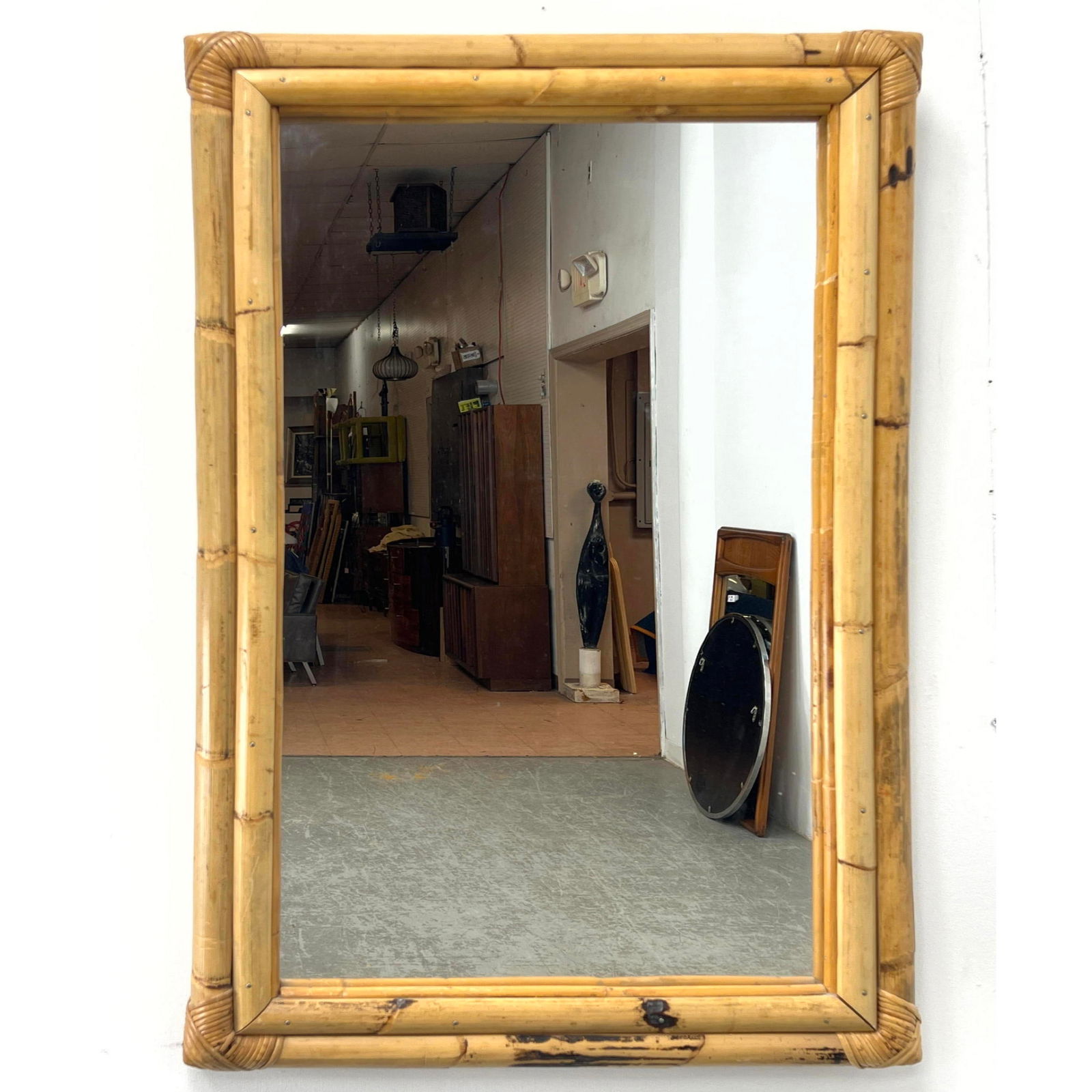 Bamboo Wall Mirror with Rattan frame. (1 of 12)