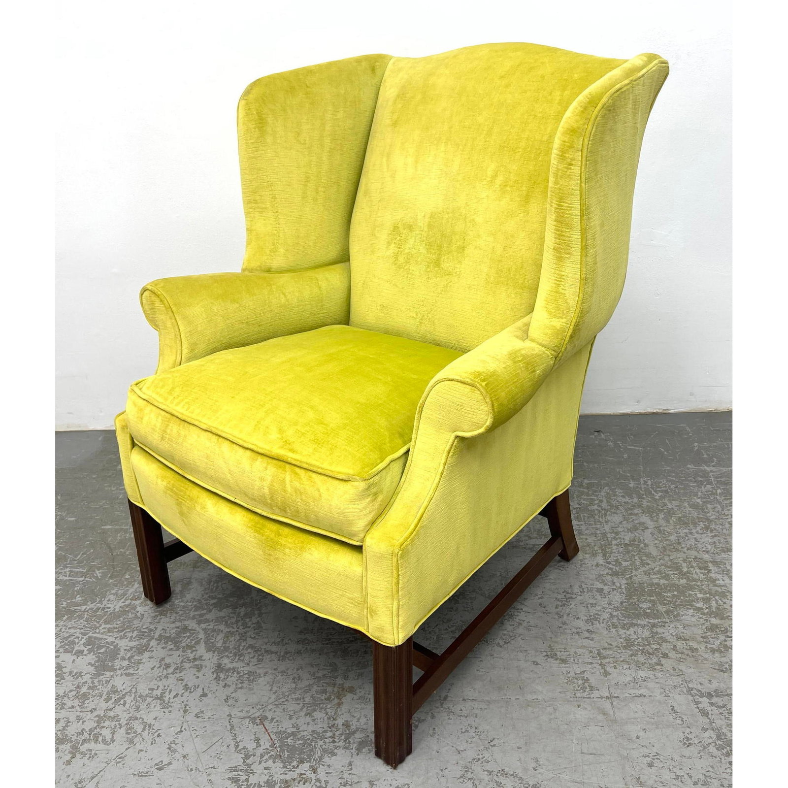 Swaim Originals Traditional Form Wing Lounge Chair. Lime green.: Swaim Originals Traditional Form Wing Lounge Chair. Lime green. Dimensions: Height: 41 inches, Width: 31 inches, Depth: 34 inches. - Seat Height: 21.5 inches ---