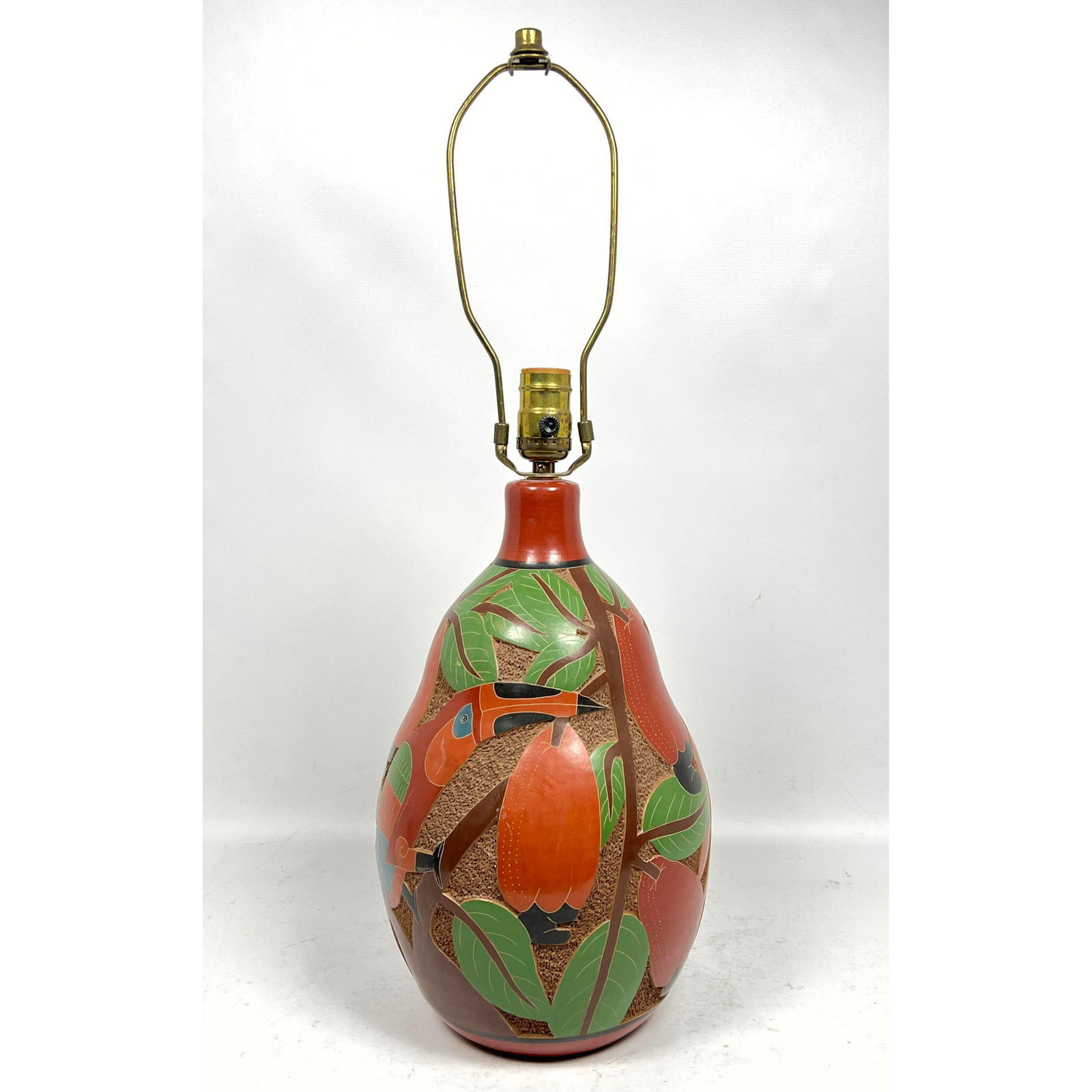 Roger Calero Pottery Toucan Bird Lamp. Made in Nicaragua. Signed Roger Calero. Hand Made. (1 of 11)