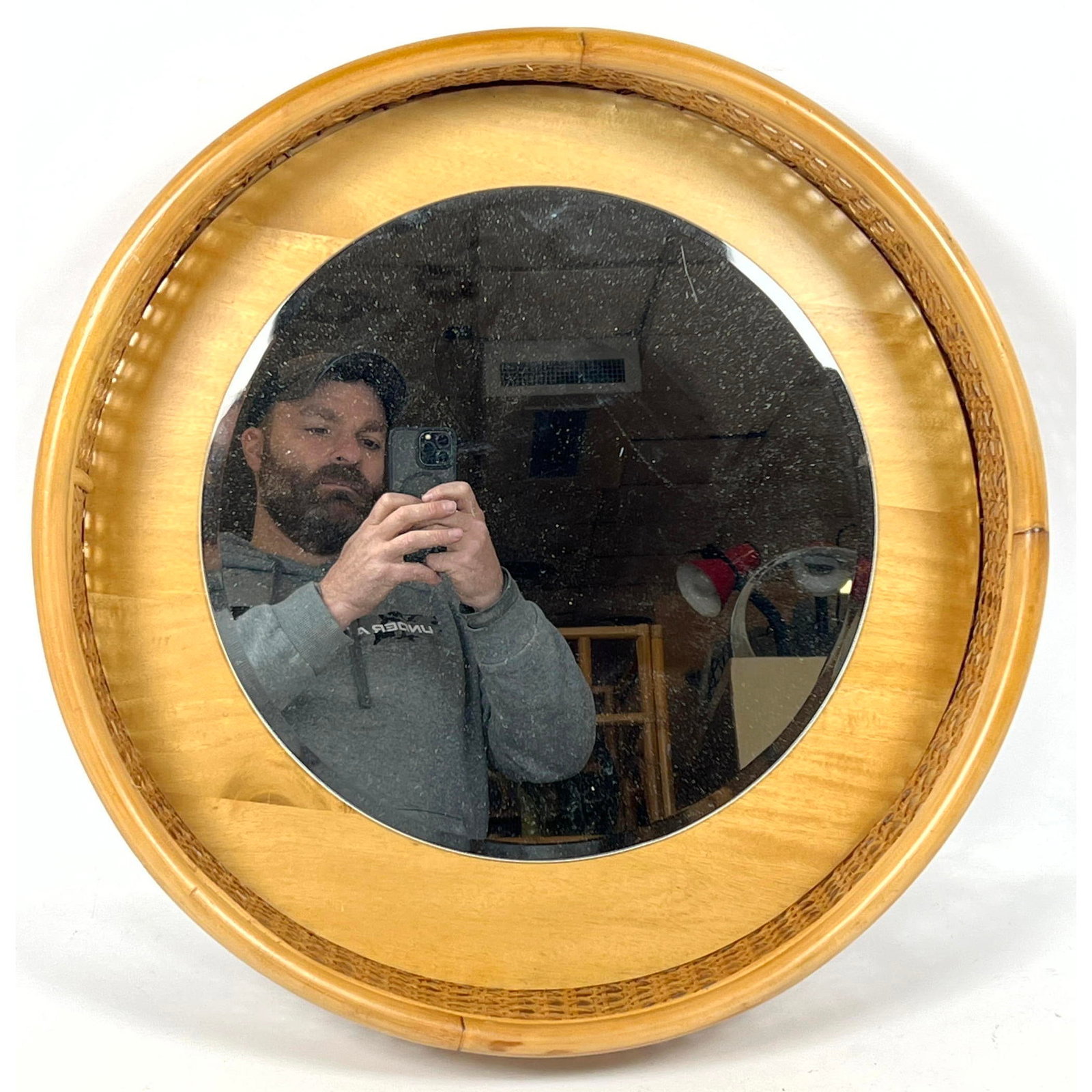 Rattan and Cane deep frame mirror. Contemporary. (1 of 8)