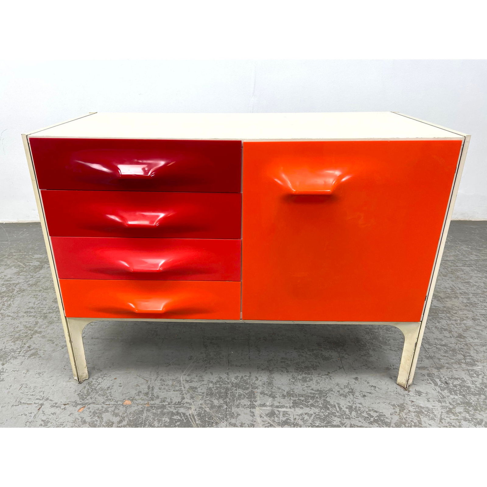 RAYMOND LOEWY Molded Plastic Cabinet. DF 2000 Model.: RAYMOND LOEWY Molded Plastic Cabinet. DF 2000 Model. Dimensions: Height: 30 inches, Width: 41.25 inches, Depth: 22 inches. --- - We offer curbside delivery for most items to NYC, Manhattan, Close Broo
