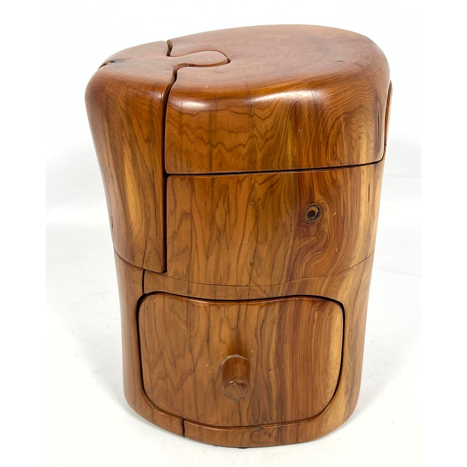 Craig Boland Cedar Wood Carved Puzzle Box. Signed. (1 of 11)
