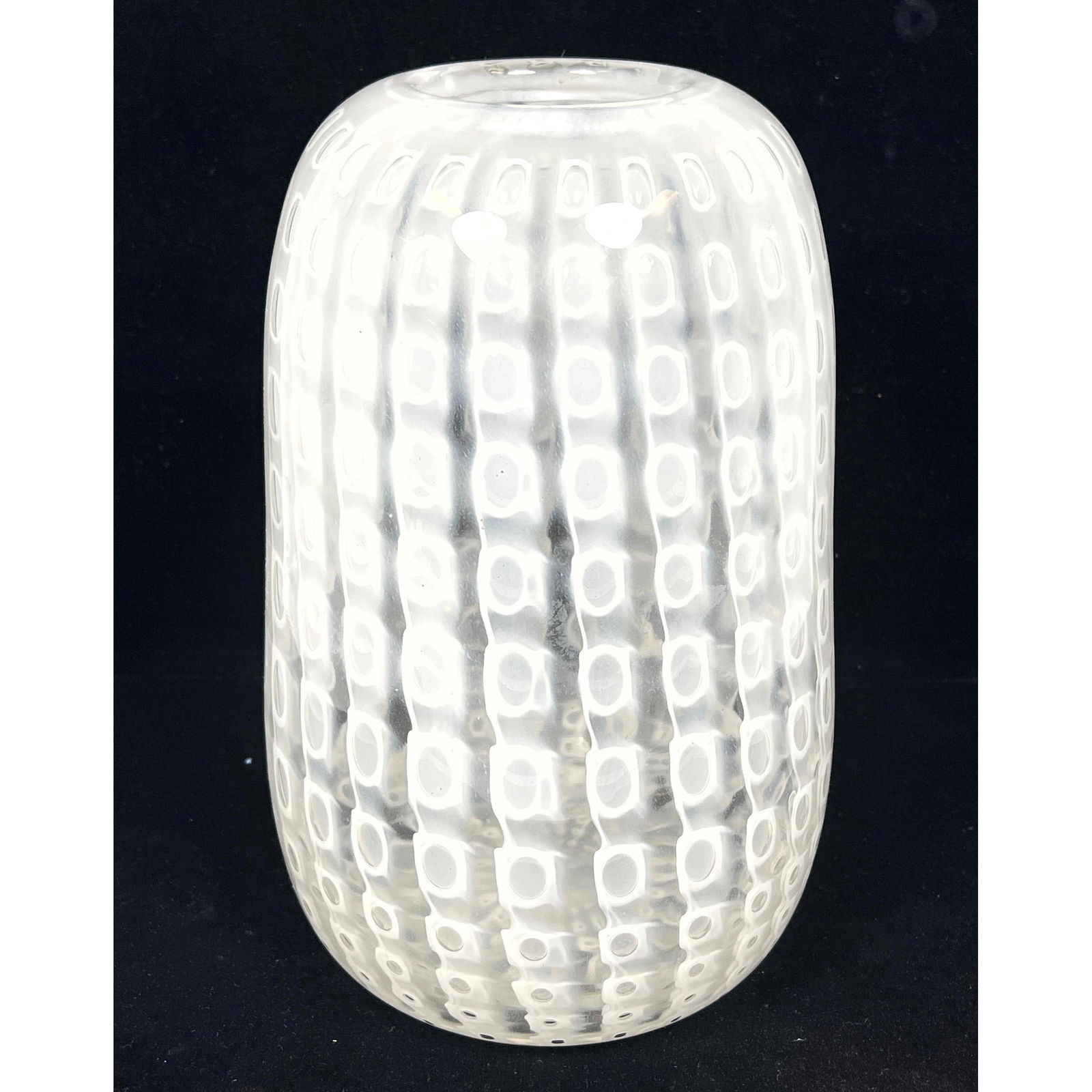 Italian Murano Glass Vase with White interior decoration. (1 of 8)