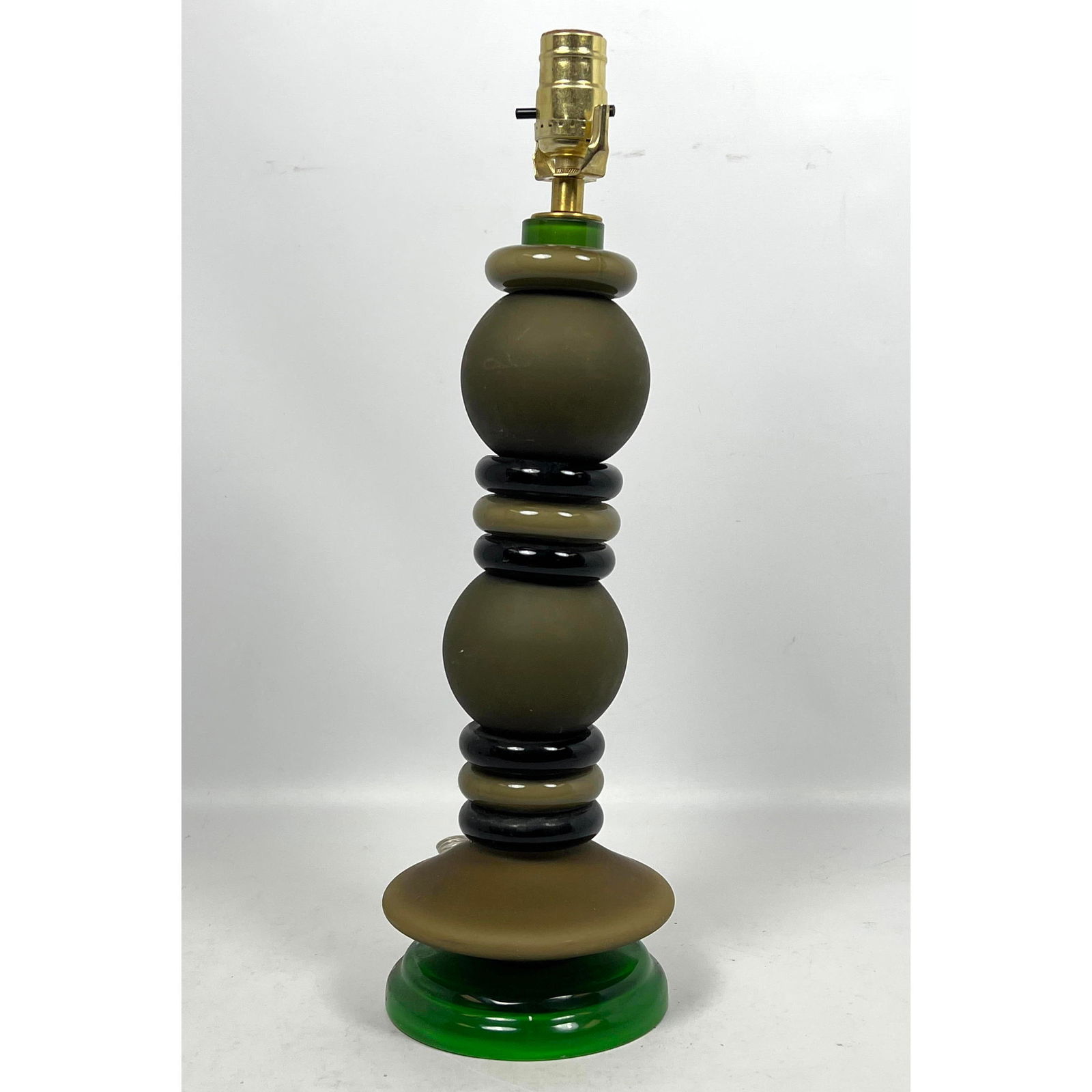 Stacked Murano Glass Table Lamp.: Stacked Murano Glass Table Lamp. Dimensions: Height: 20 inches, Width: 6 inches, Depth: 6 inches. --- - We offer curbside delivery for most items to NYC, Manhattan, Close Brooklyn, Hoboken about a wee