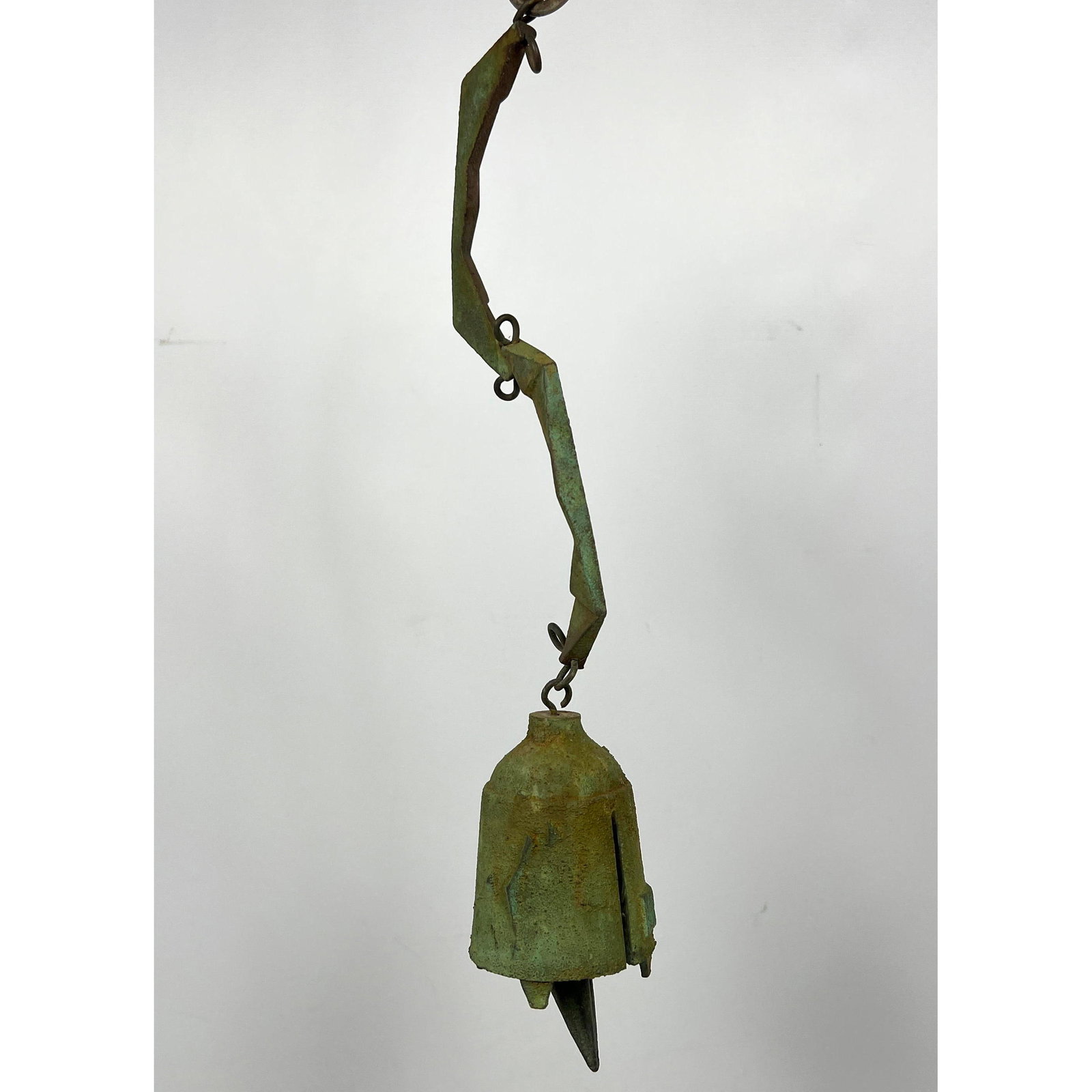 Small PAOLO SOLERI for ARCOSANTI Bronze Wind Bell Chime. Verdigris Patina (1 of 8)