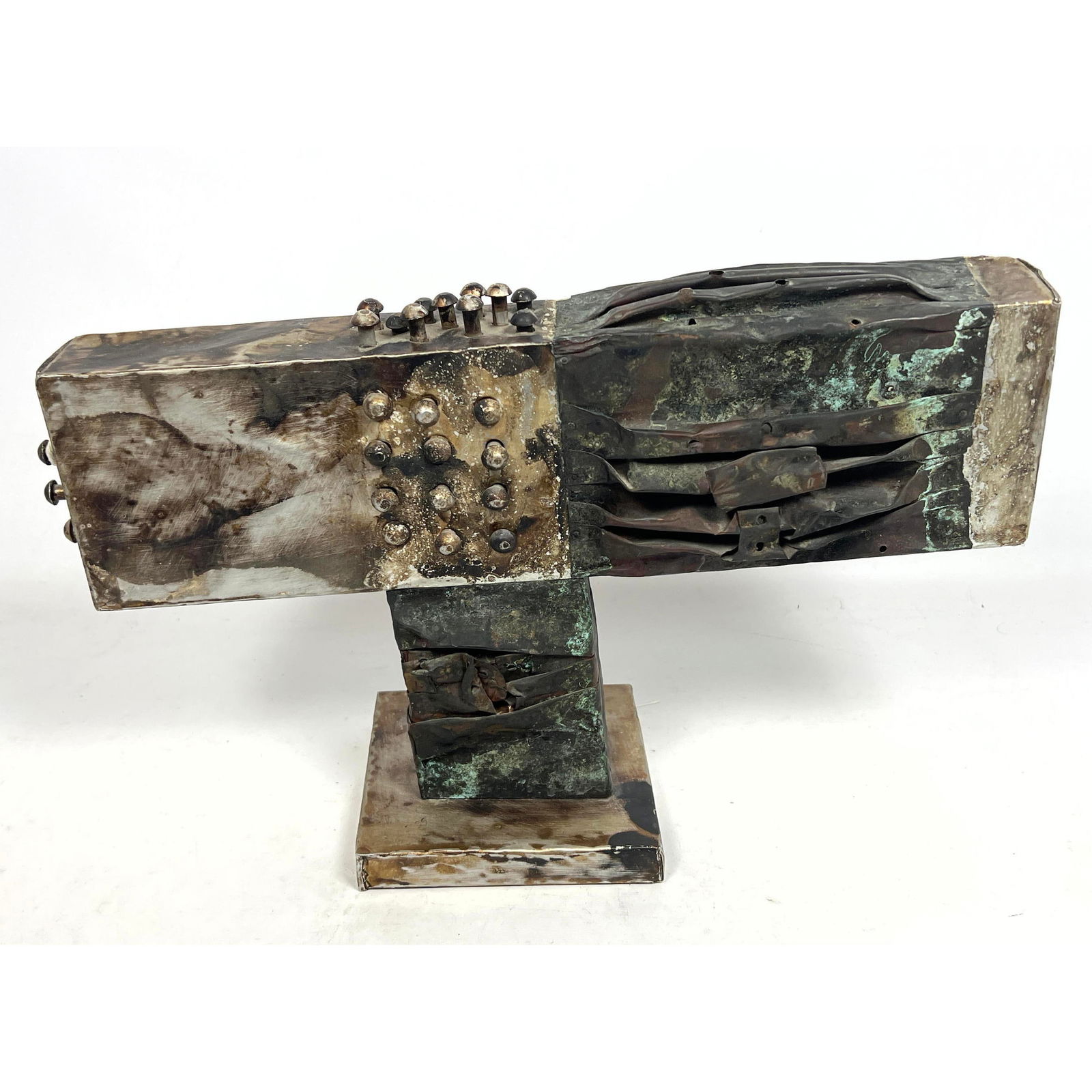 After Lamberto Hechanova Brutalist Metal Table Sculpture. Unsigned. (1 of 10)