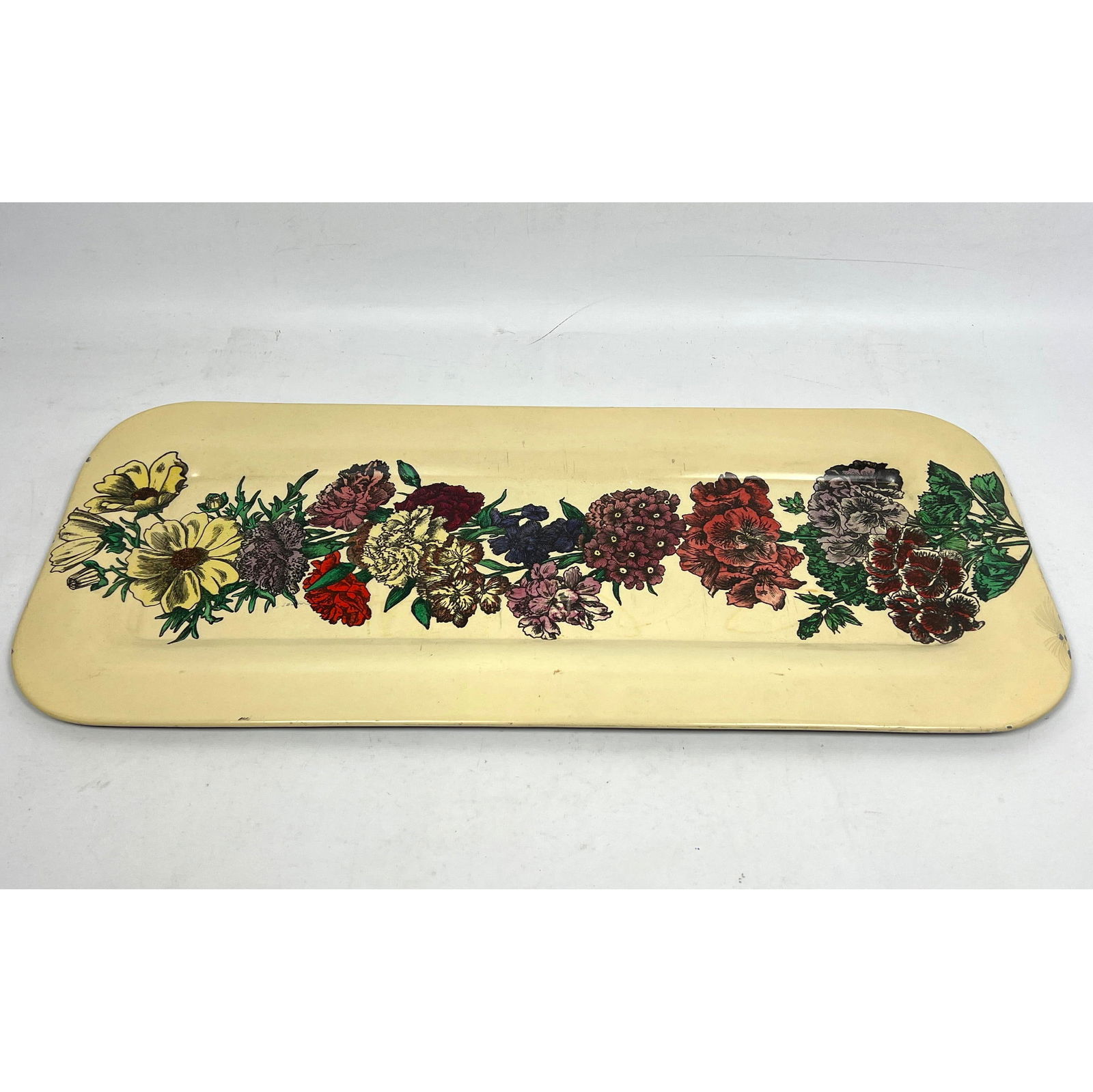 Piero Fornasetti Floral decorated Metal Tray. (1 of 11)