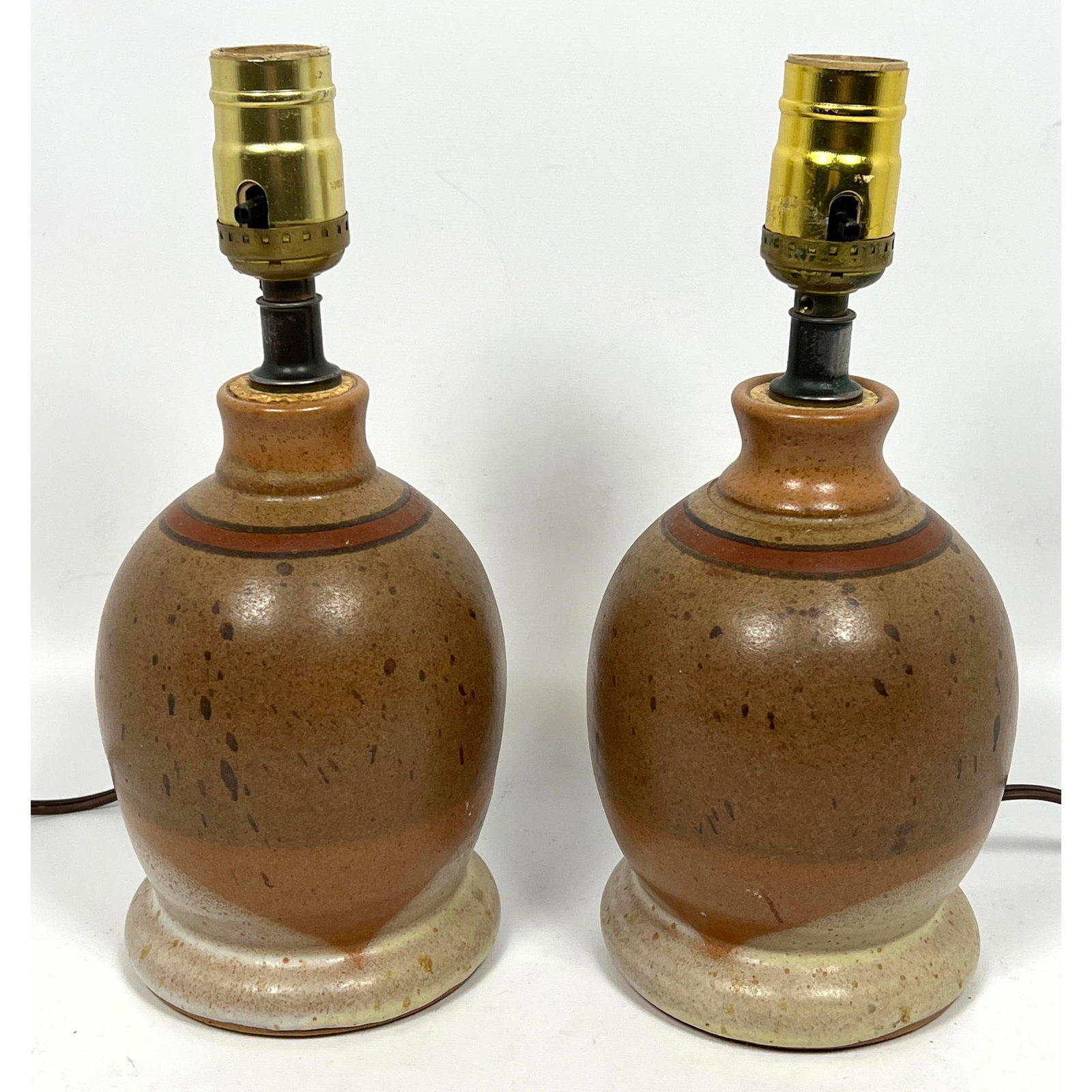 Pair Small Westlin studio art pottery Lamps. Signed. (1 of 12)
