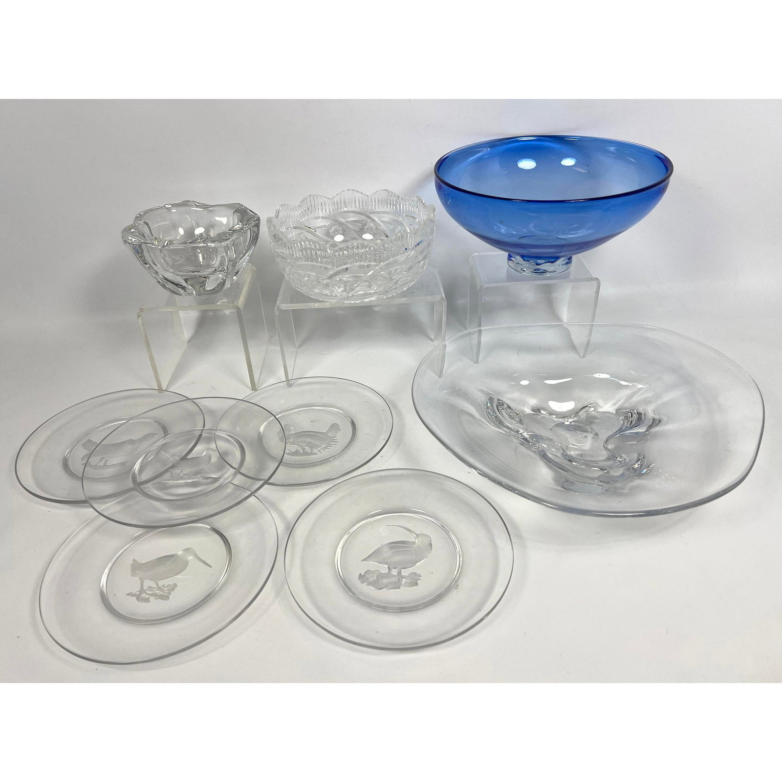 Shelf Lot Art Glass and Fine Crystal Signed Makers include WATERFORD, ORREFORS, Val St LAMBERT, DAUM (1 of 20)