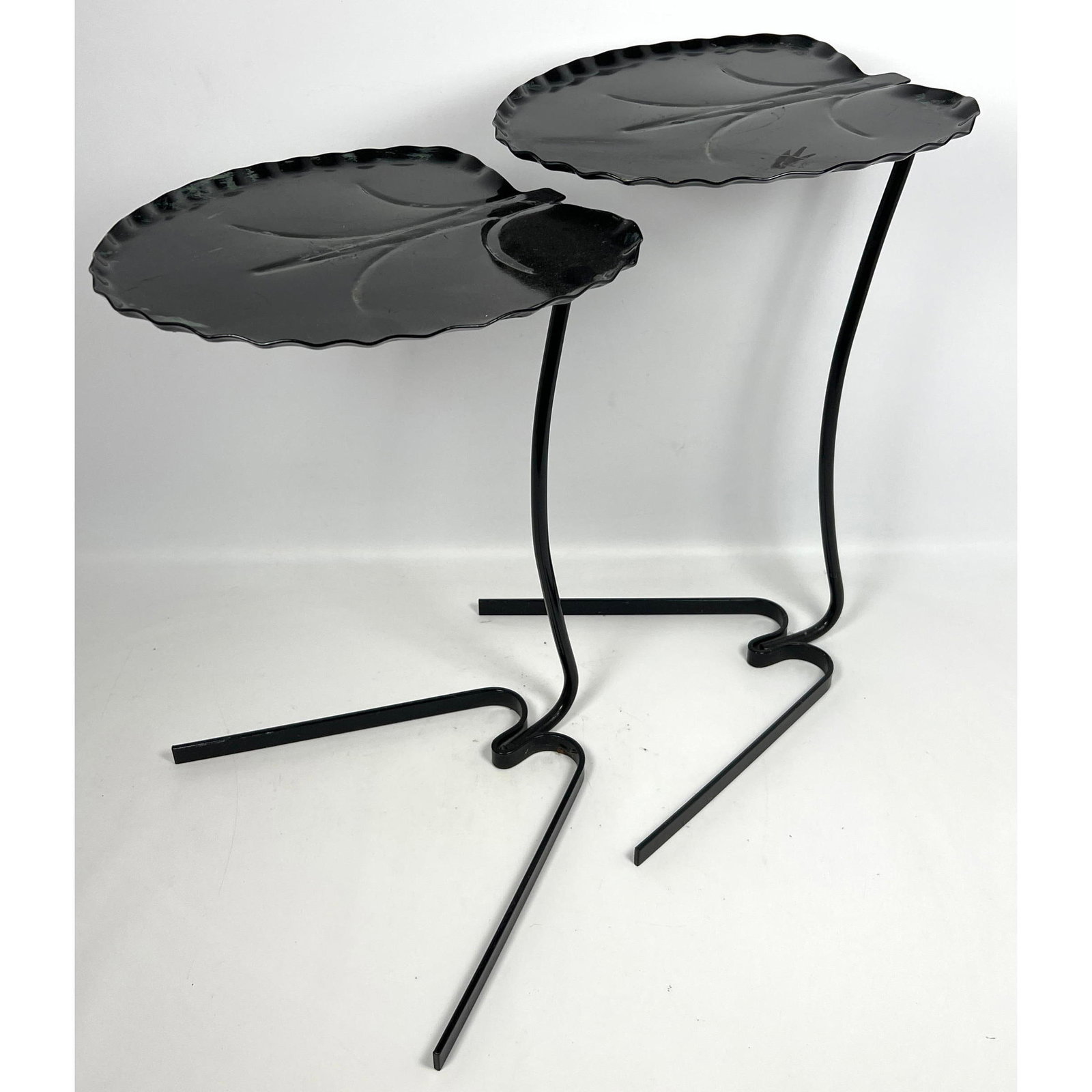 2pc Salterini Nesting Metal Lily Pad Side Tables Garden Outdoor Patio (1 of 10)