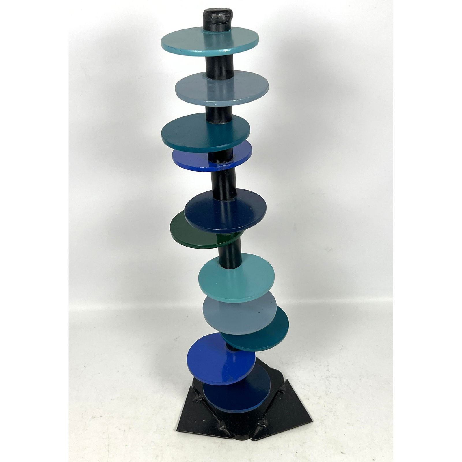 Joe Seltzer Totem Steel Sculpture. Moveable circles. Signed. (1 of 8)
