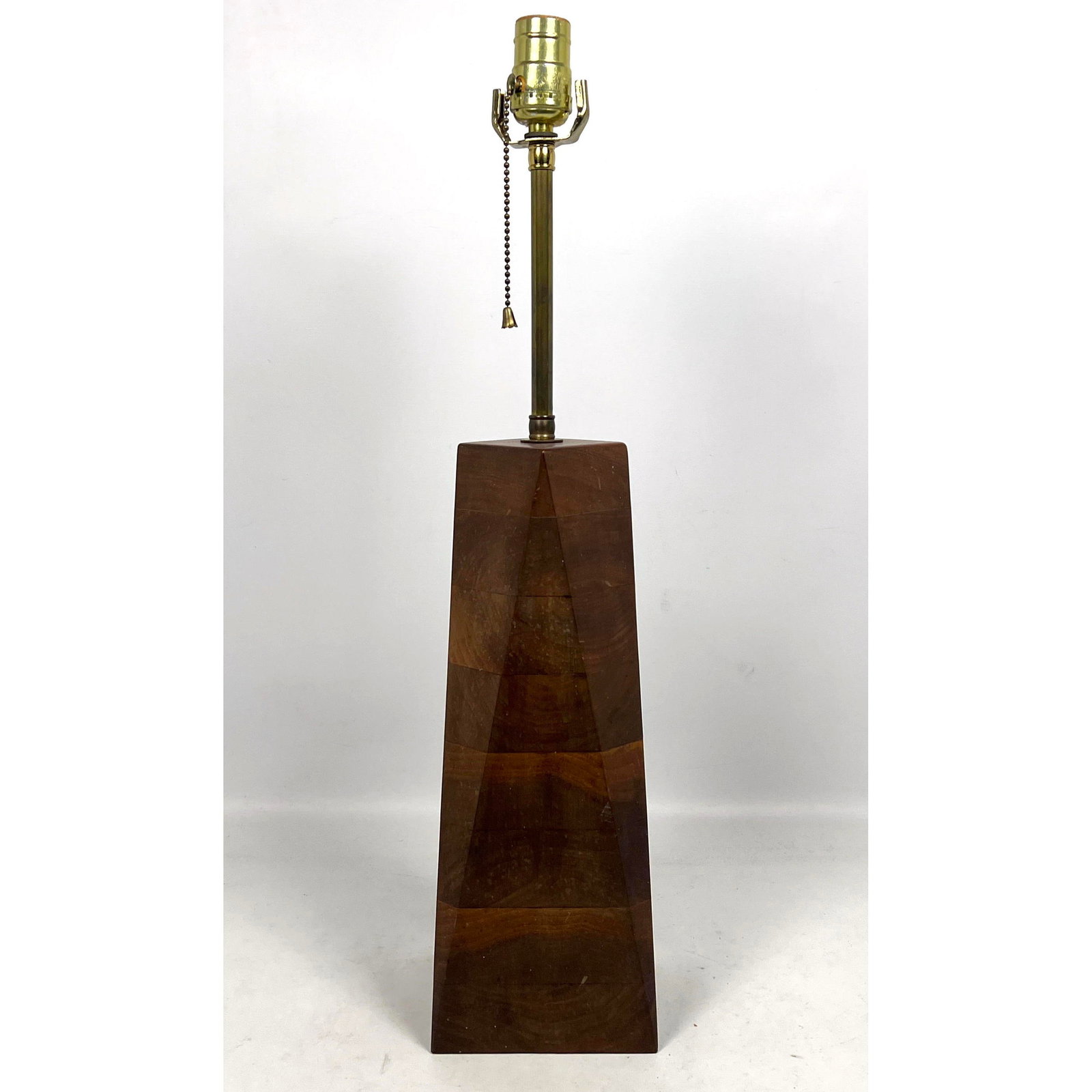 Wood Table Lamp. Modernist Triangular angled form. Stacked Wood Layers. (1 of 11)