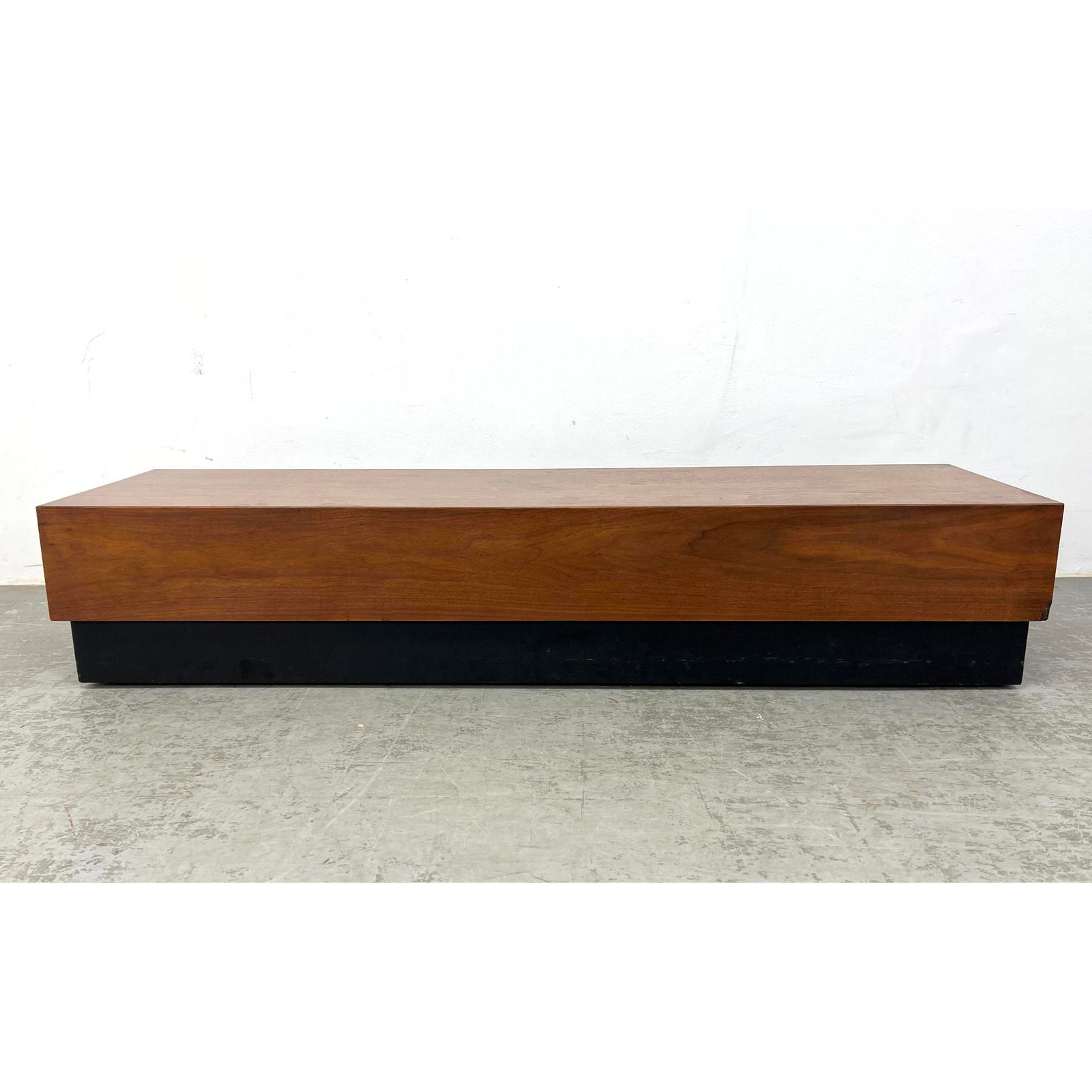Adrian Pearsall style American Modern Walnut Coffee Table. Ebonized Recessed Platform Base. Could be (1 of 11)