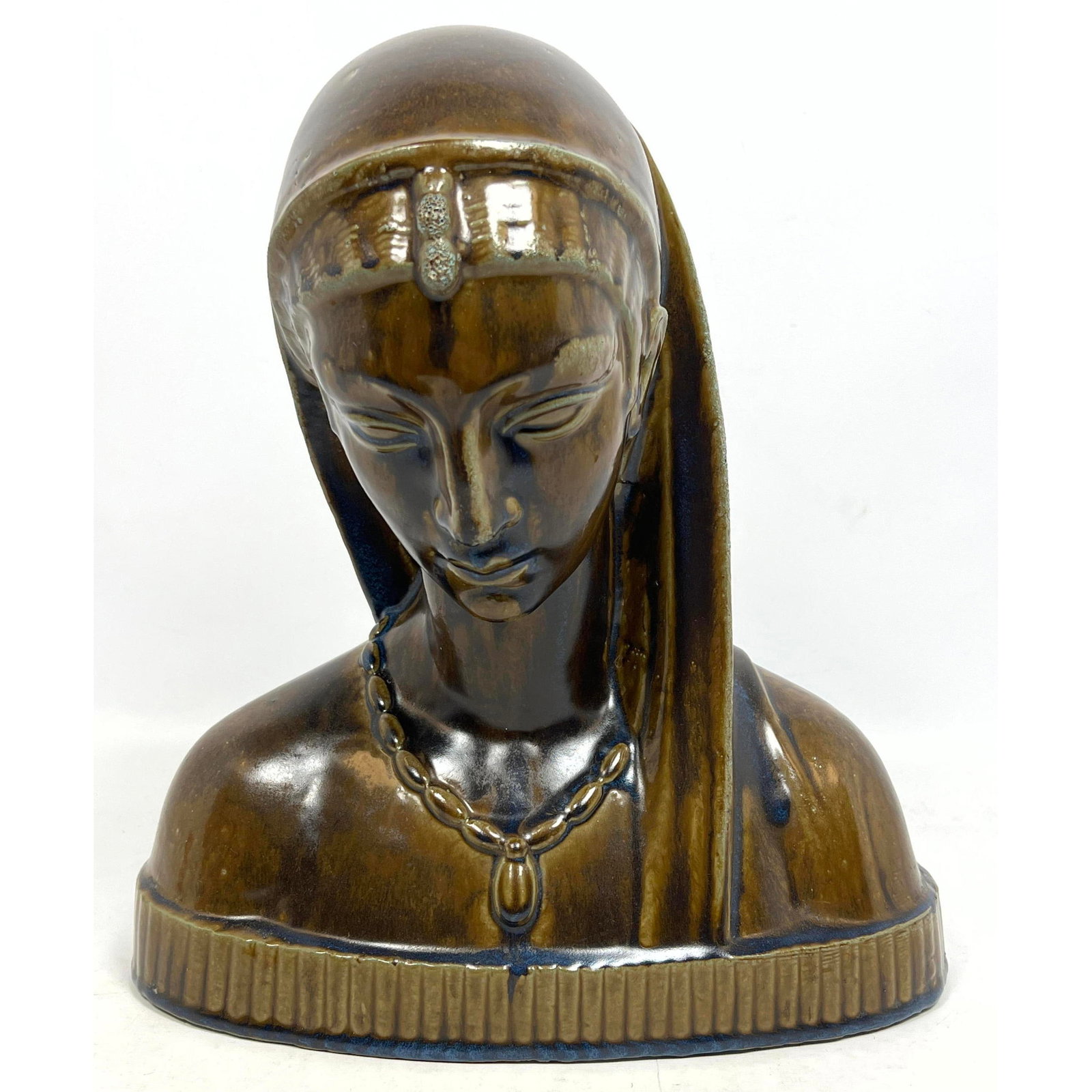 F. Steinberger Female Bust. Glazed Pottery (1 of 10)