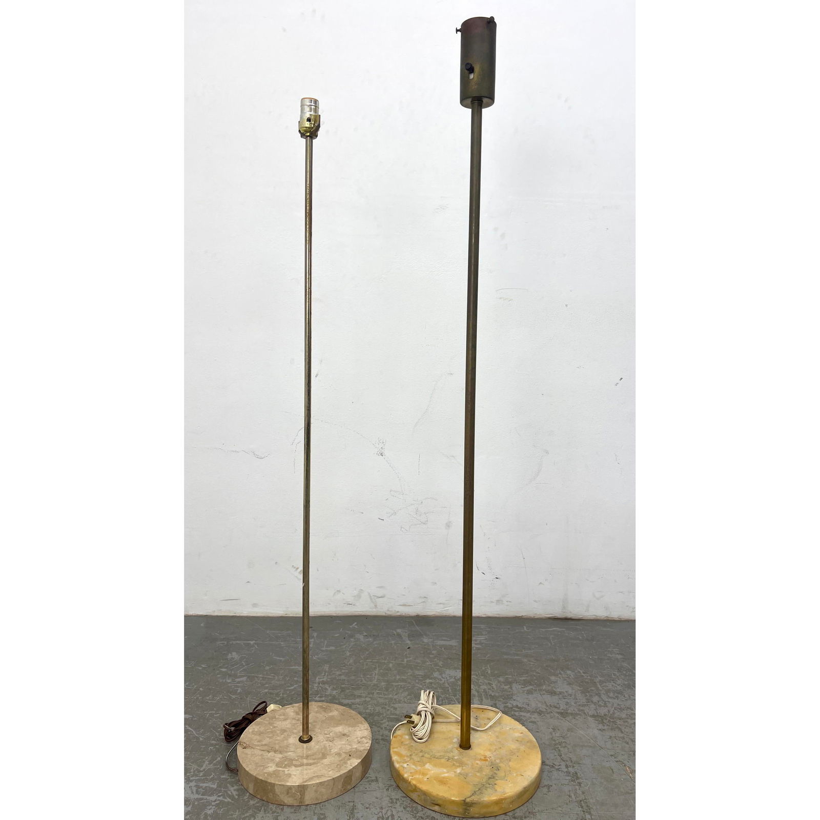 2pc Mid Century Modern Lighting. Pole lamps with Marble bases. (1 of 15)