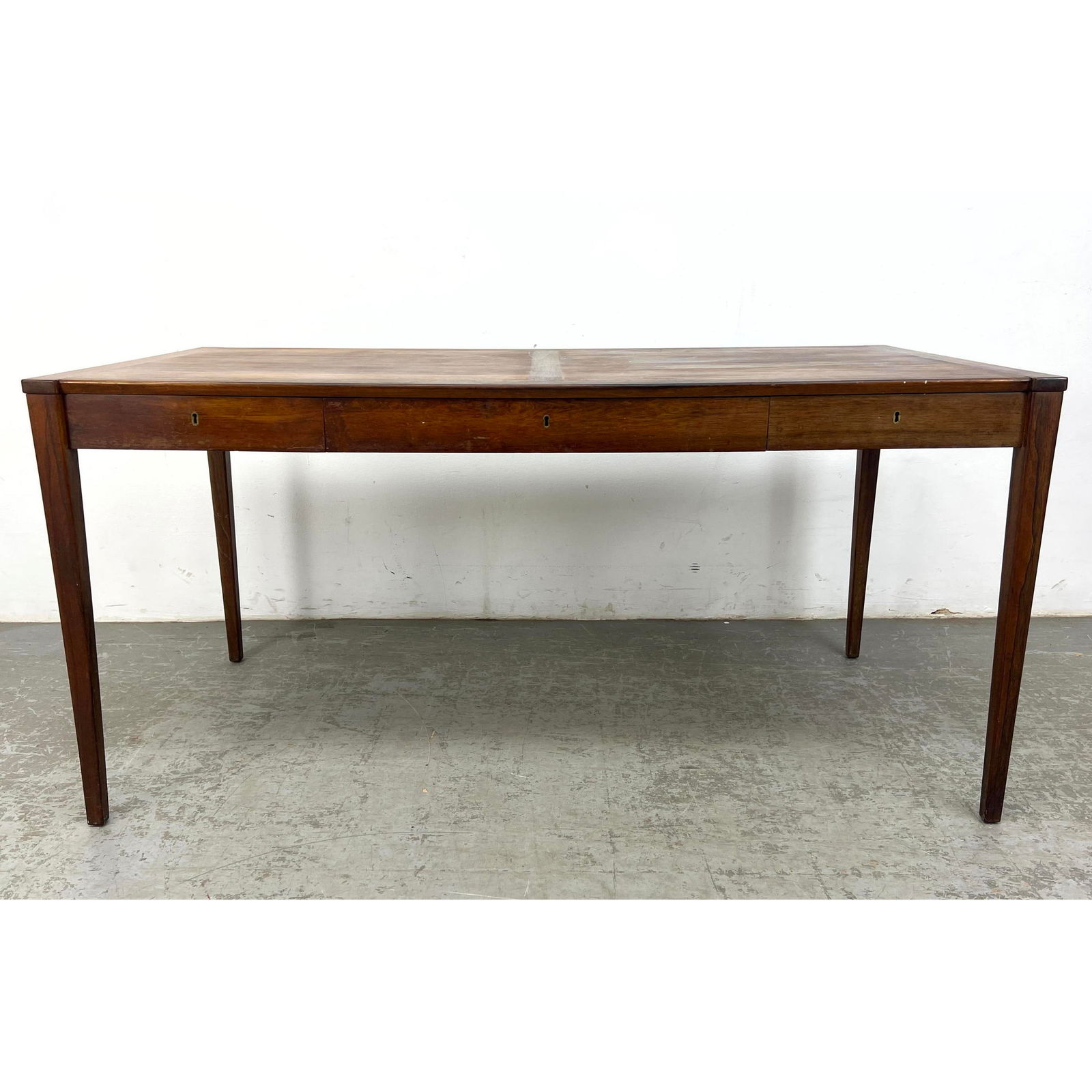 Svend Langkilde  Teak three drawer writing desk. Branded Mark. B Altman retailer. (1 of 11)