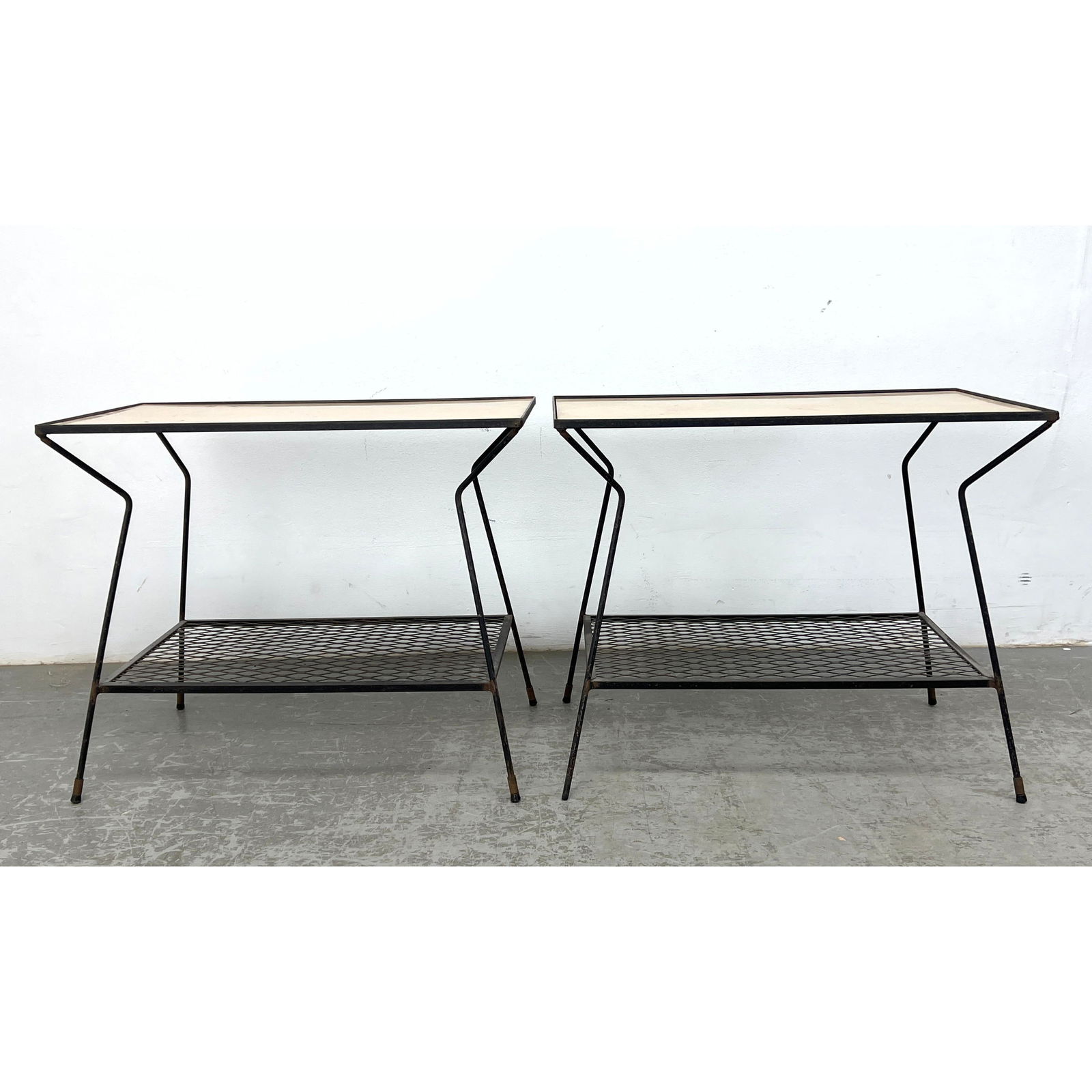 Pair Iron frame side tables in the style of George Nelson (1 of 15)