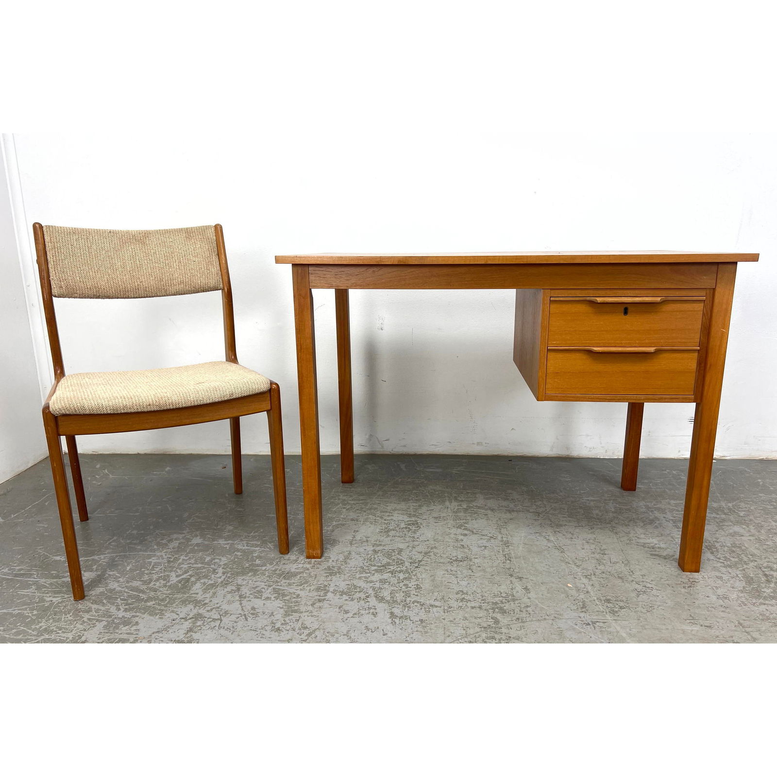 Danish Modern Denmark Teak Student Desk with Chair. Mid Century Modern. Chair made in Singapore. (1 of 14)