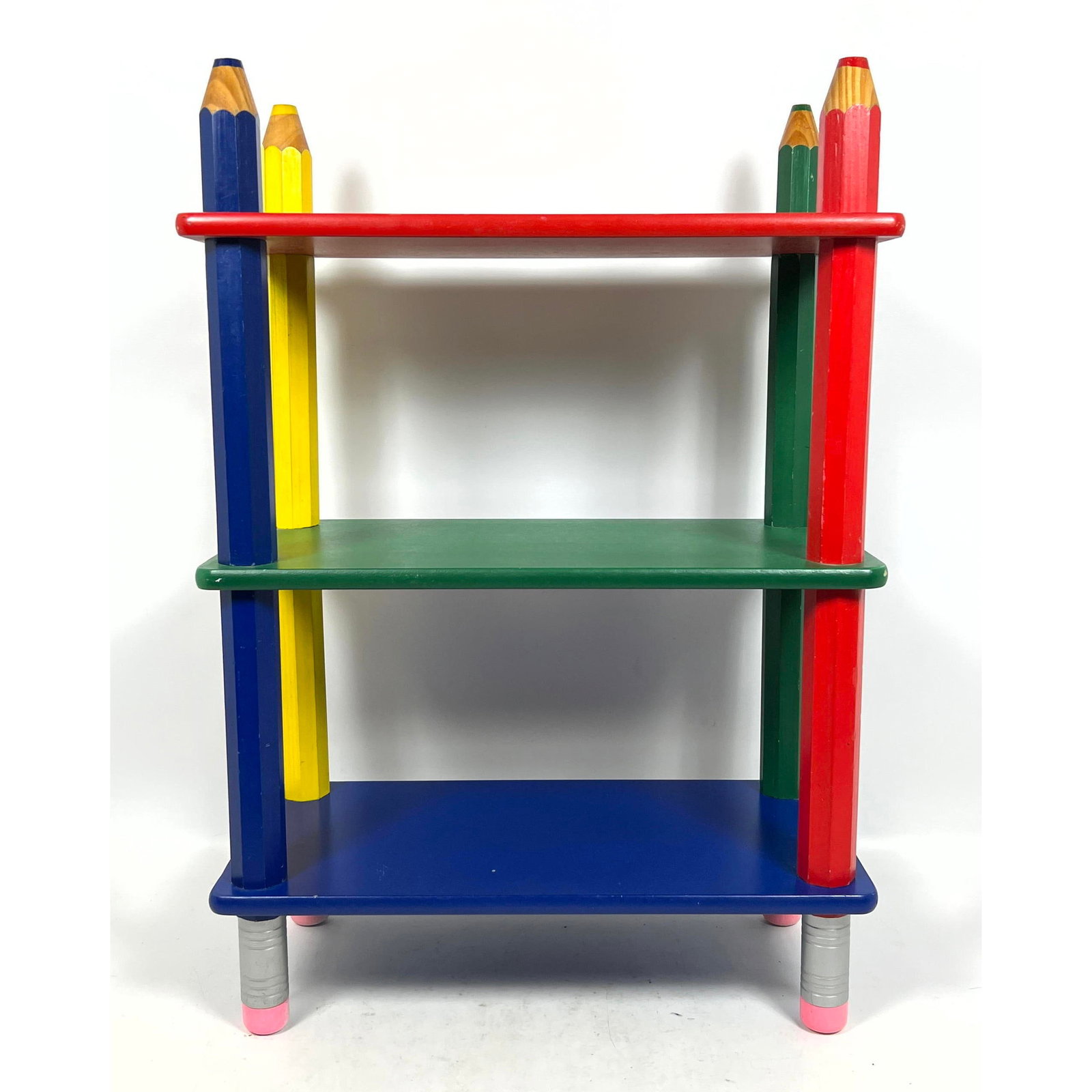 PIERRE SALA Z style Pencil Shelf Bookcases. Primary Colored Shelves with Pencil corner with "Erasers (1 of 10)