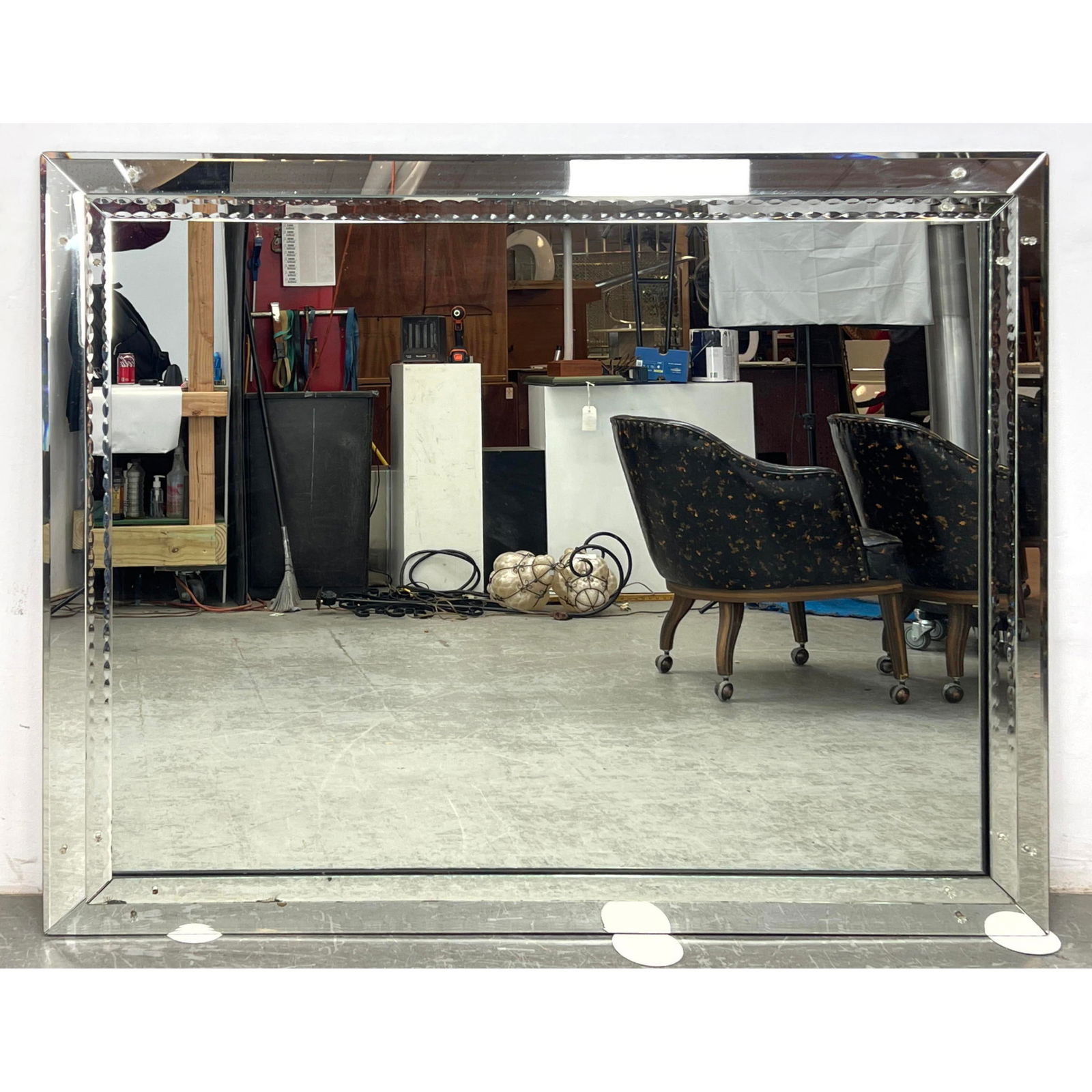 Large Wall Mirror with Beveled Mirror Frame. (1 of 14)