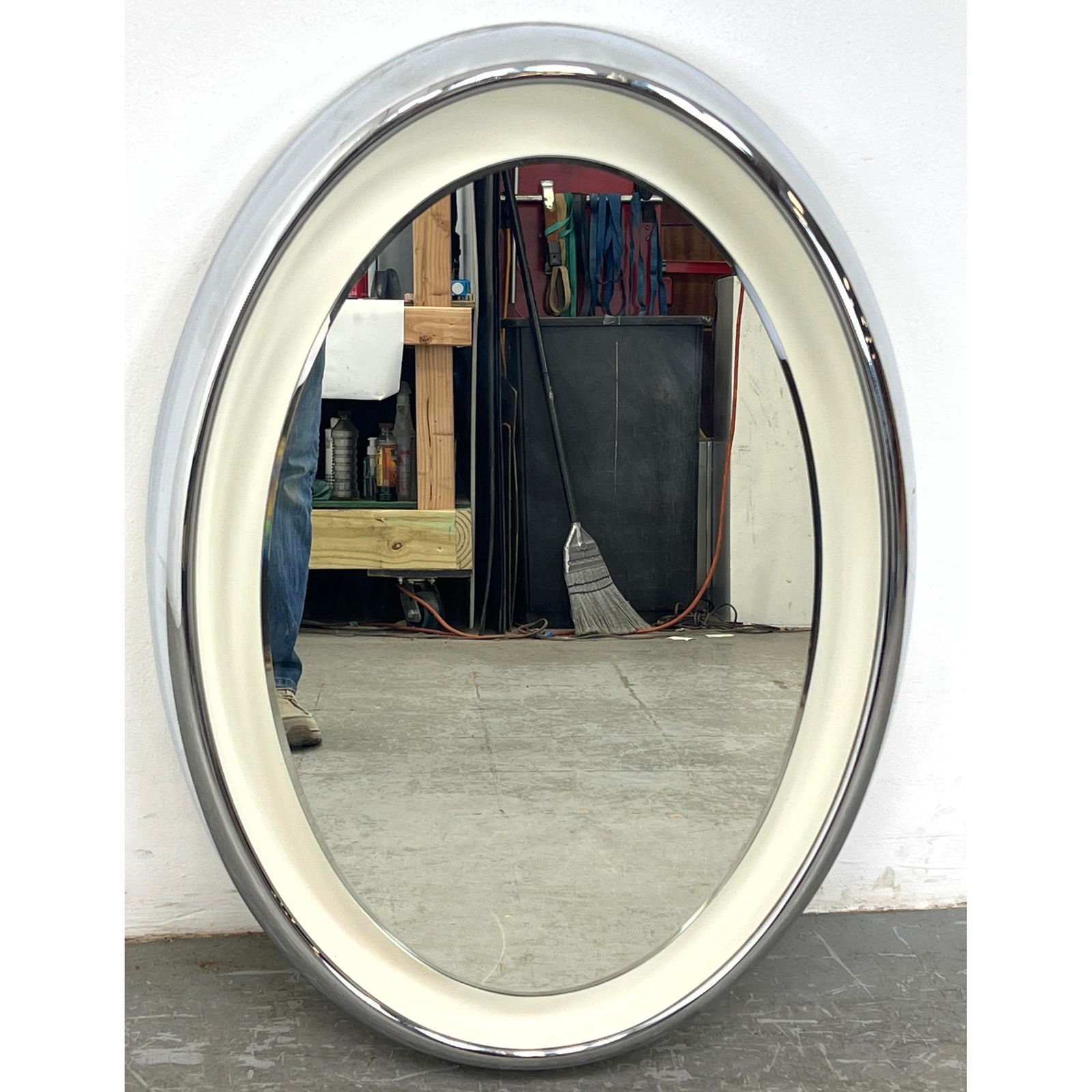 Chrome Oval Backlit Mirror Internal whit back panel for lights. (1 of 11)