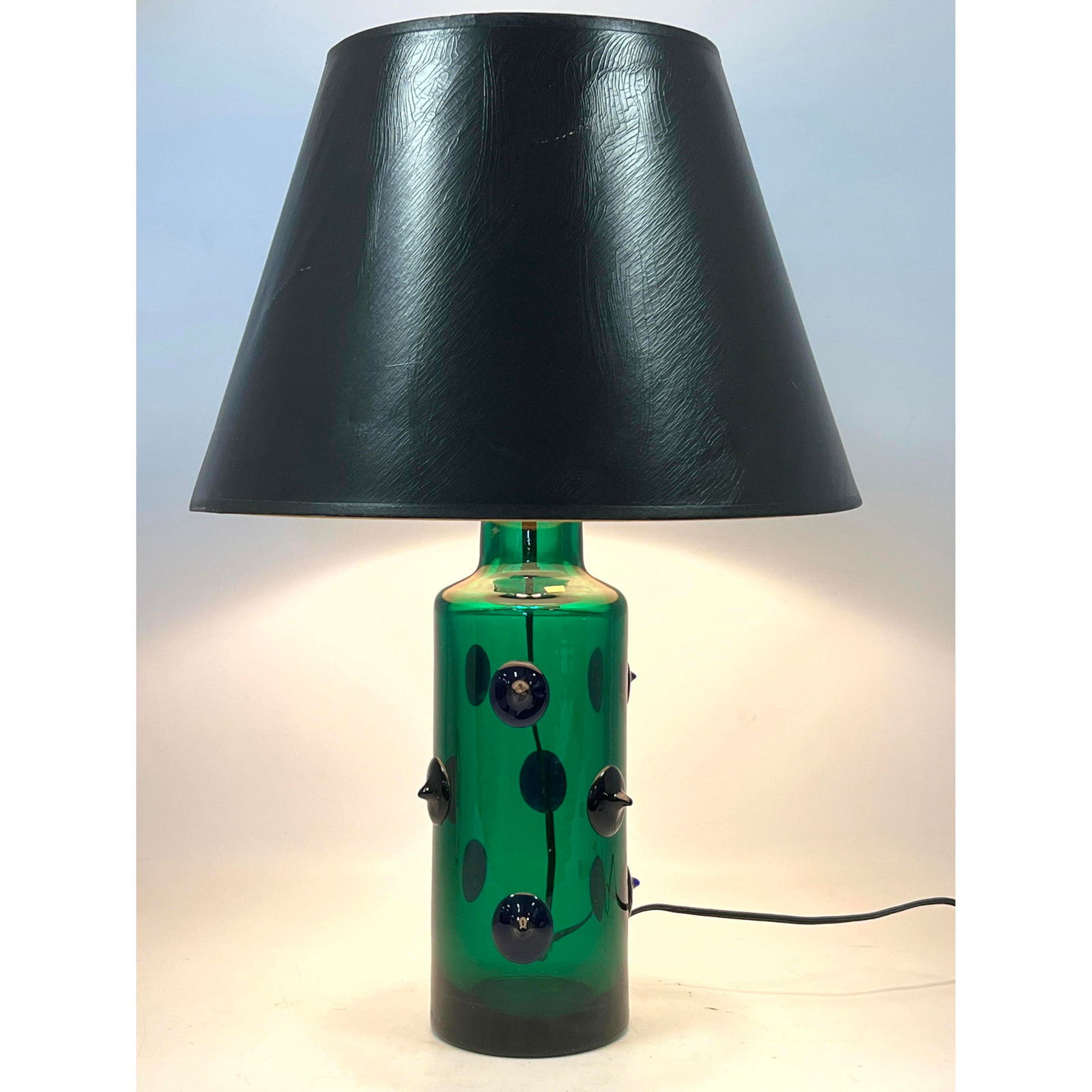 Decorator Italian Mid Century Modern Murano Art Glass Table Lamp Italy. Partial gold foil label.  Gr (1 of 17)