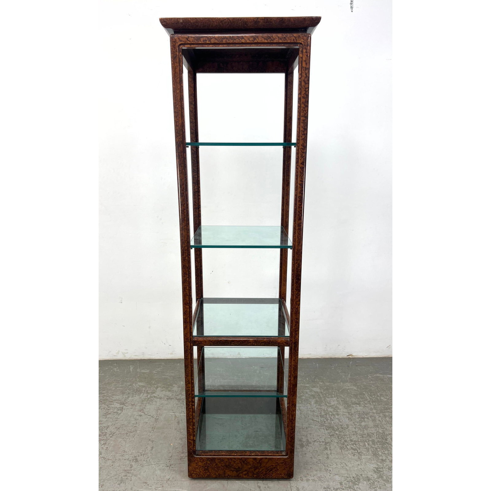 Faux Tortoiseshell Glass shelf Etagere Display Shelf. Vintage. (1 of 15)