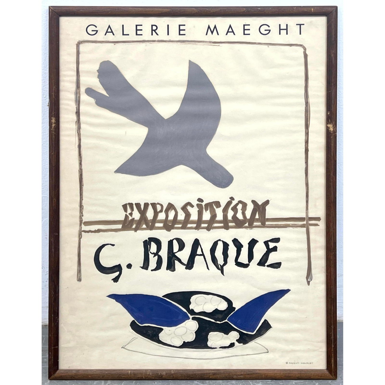GEORGE BRAQUE Exhibition Poster. GALERIE MAEGHT Exposition. c. Maeght - Mourlot. Framed. (1 of 9)