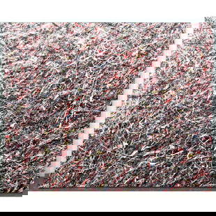 Large Lee Burr 1985 Painting on Canvas. Jackson Pollack Style Drip Painting.: Large Lee Burr 1985 Painting on Canvas. Jackson Pollack Style Drip Painting. Dimensions: Height: 48 inches, Width: 60 inches. --- - We offer curbside delivery for most items to NYC, Manhattan, Close B